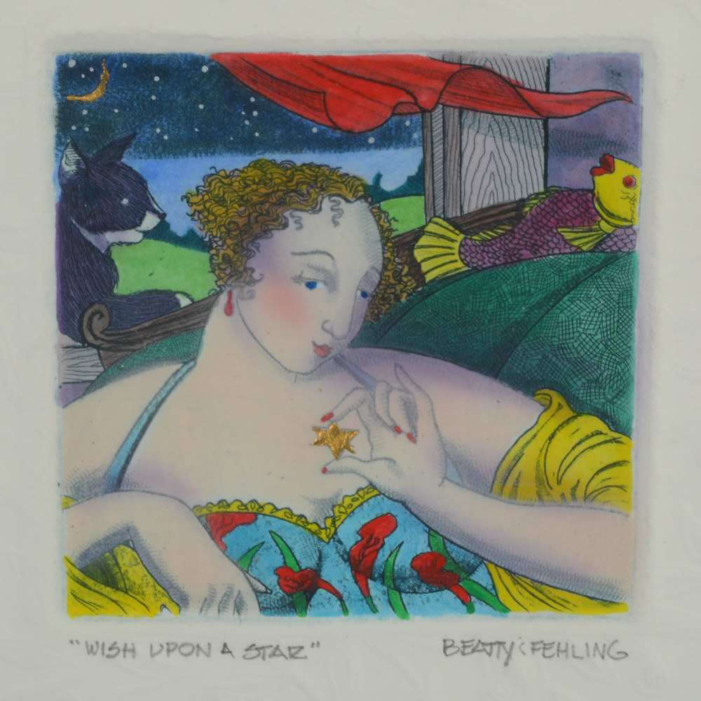 Two Laura Beatty and John Fehling Hand-colored Etchings