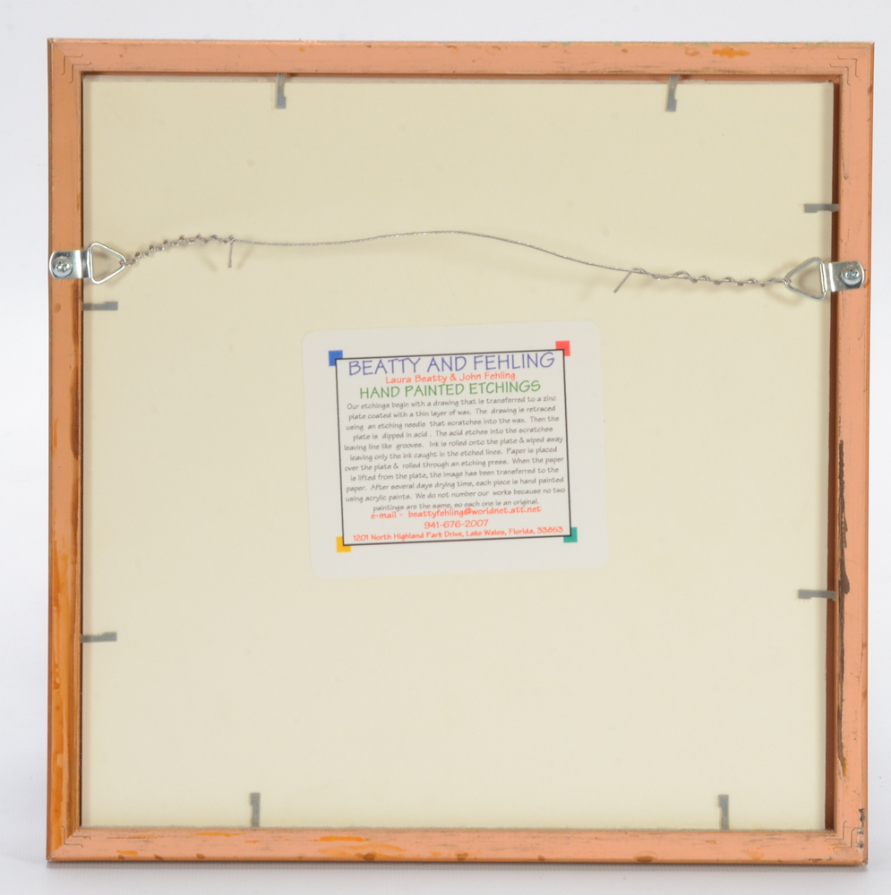 Two Laura Beatty and John Fehling Hand-colored Etchings