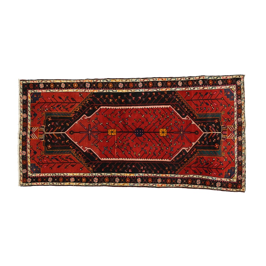 Hand-Knotted Persian Hamadan Long Rug