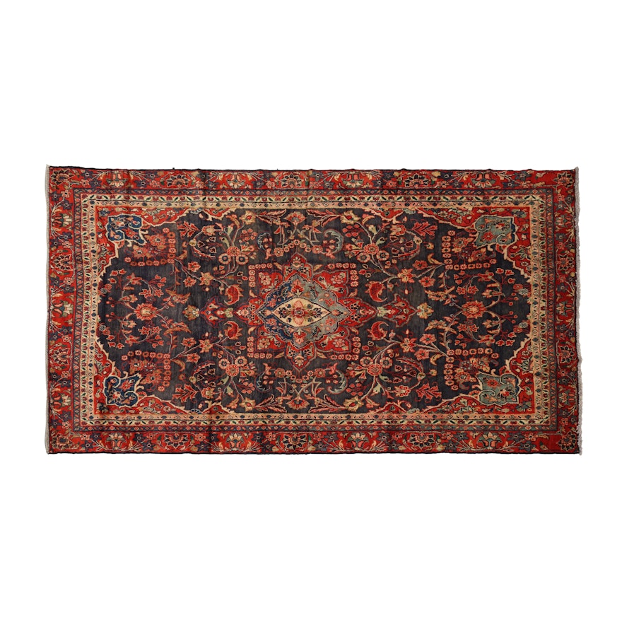 Hand-Knotted Persian Lilihan Wool Area Rug