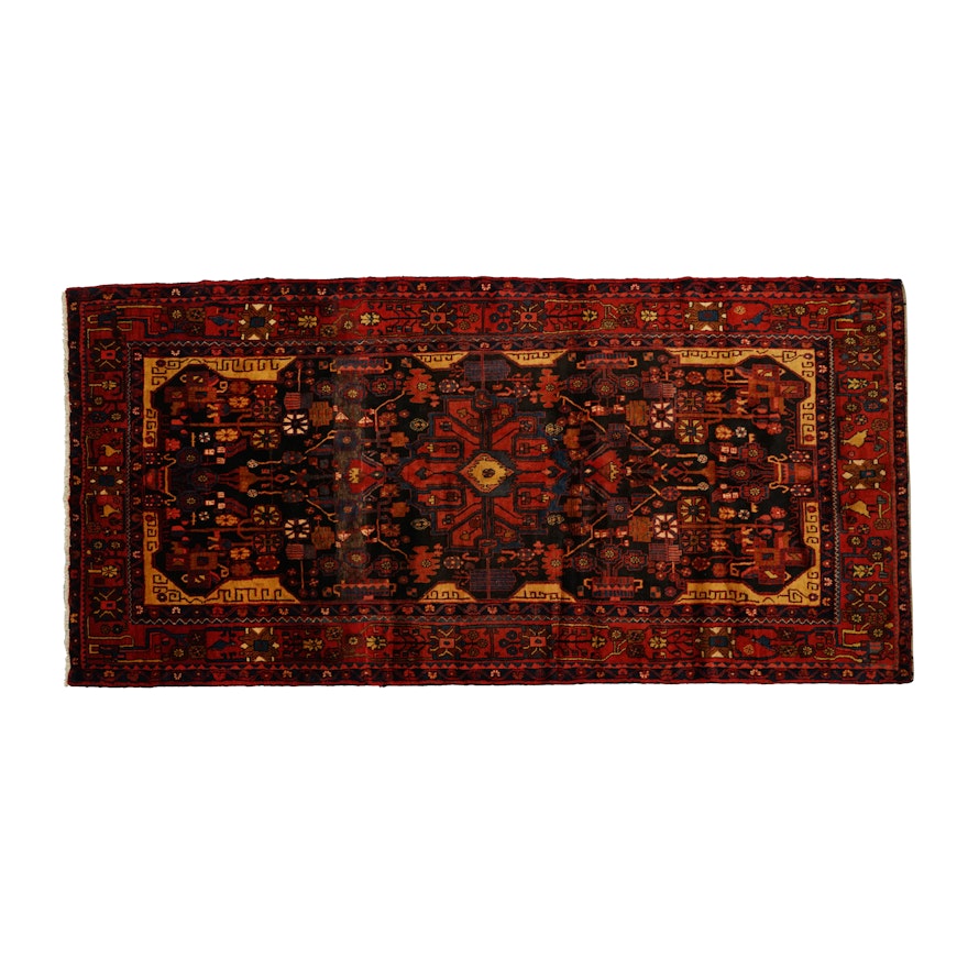 Hand-Knotted Persian Nahavand Long Rug