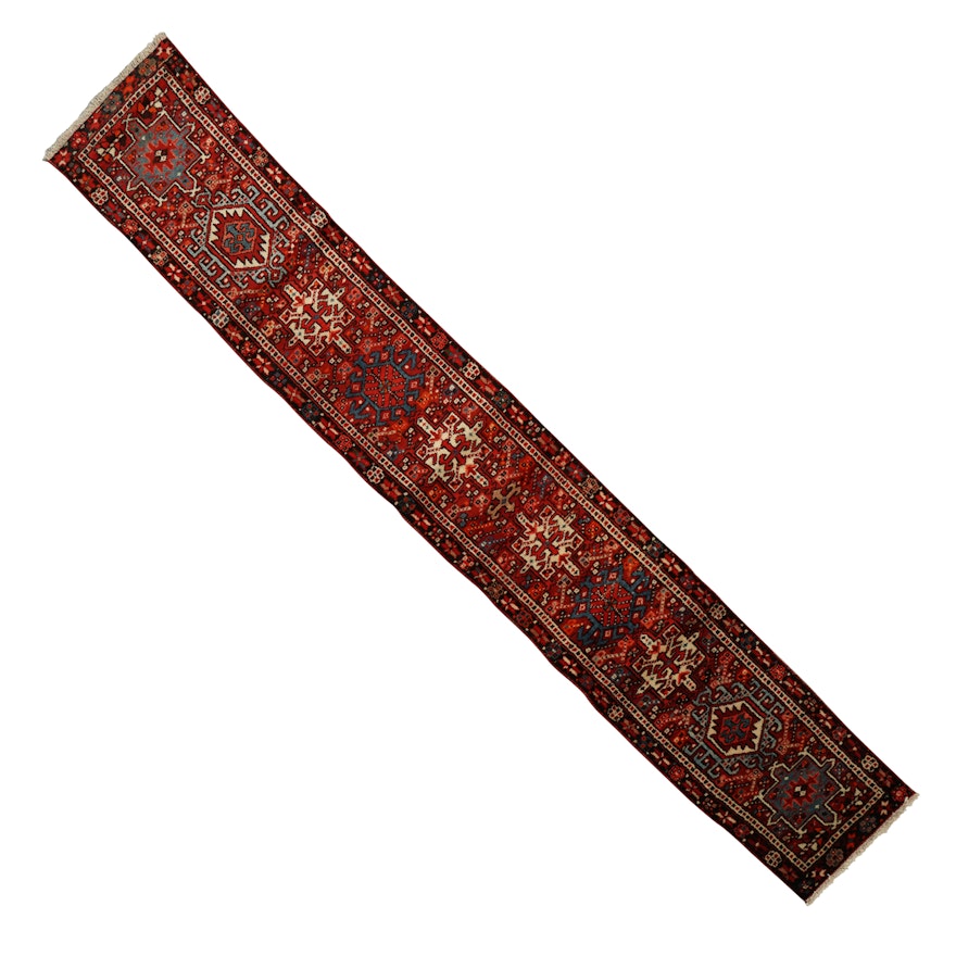 Hand-Knotted Persian Karaja Carpet Runner