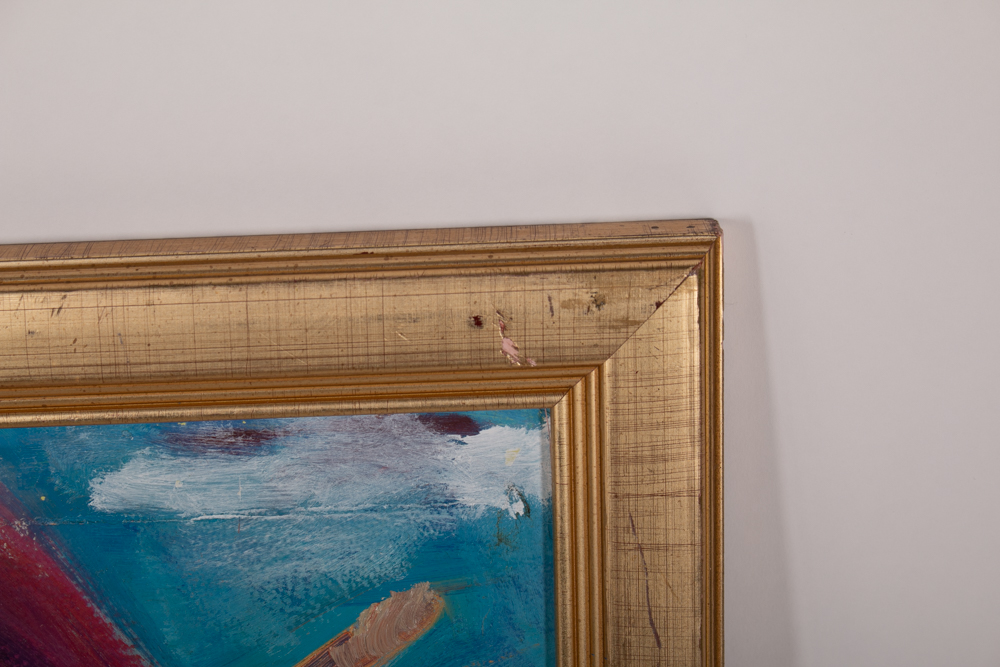 Randy Groden "Pink Umbrella" Original Oil on Board