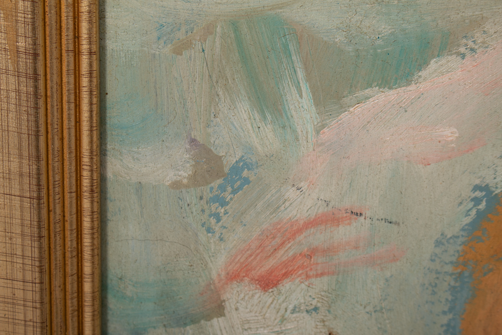 Randy Groden "Pink Umbrella" Original Oil on Board