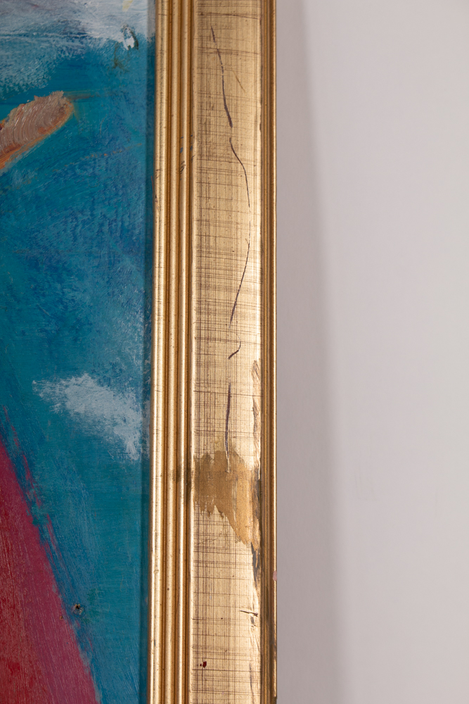 Randy Groden "Pink Umbrella" Original Oil on Board