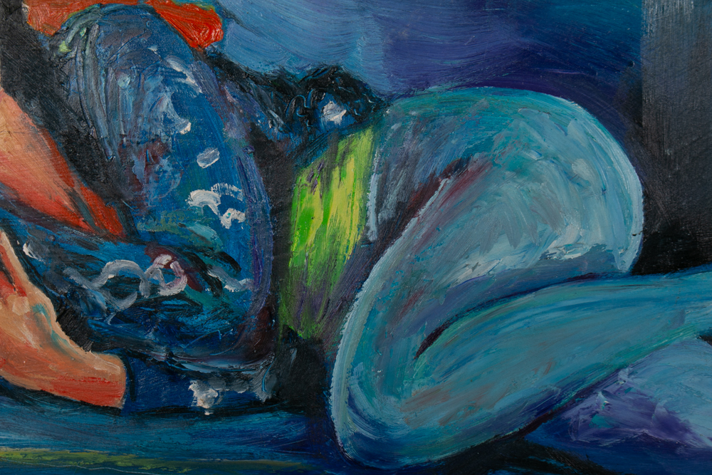 Randy Groden "Red Slippers" Original Oil on Board