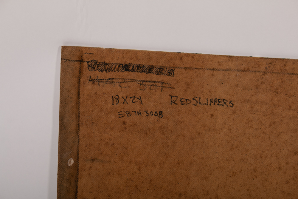 Randy Groden "Red Slippers" Original Oil on Board