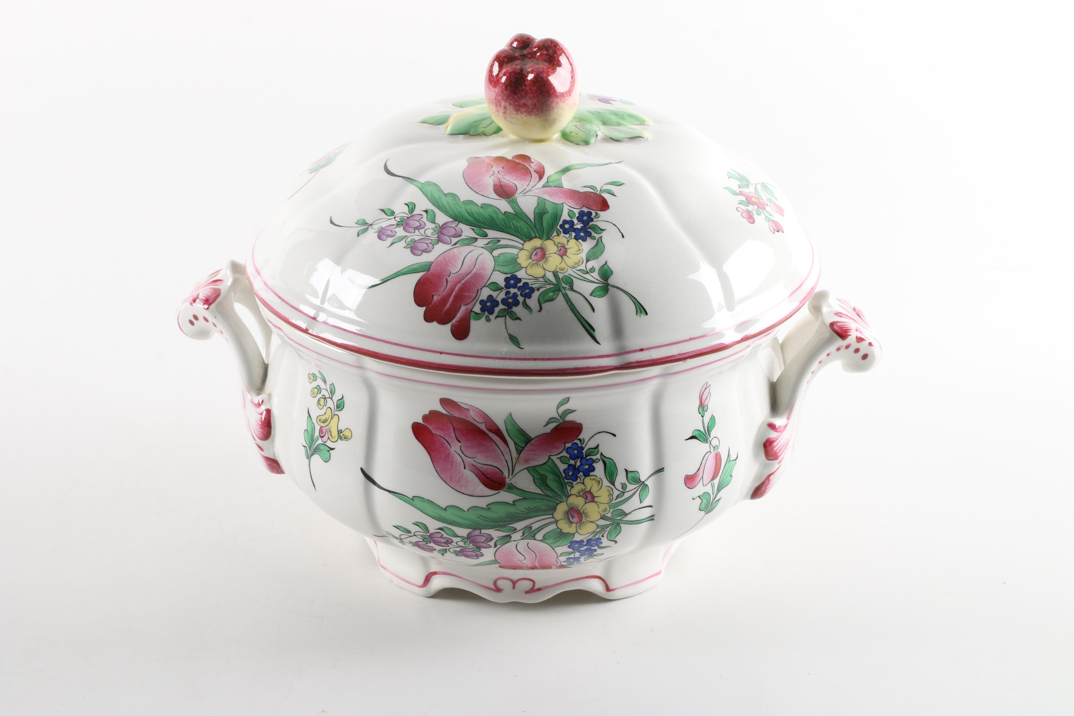 French Faience Keller & Guerrin Lunéville "Old Strasbourg" Tureens 1880-1922