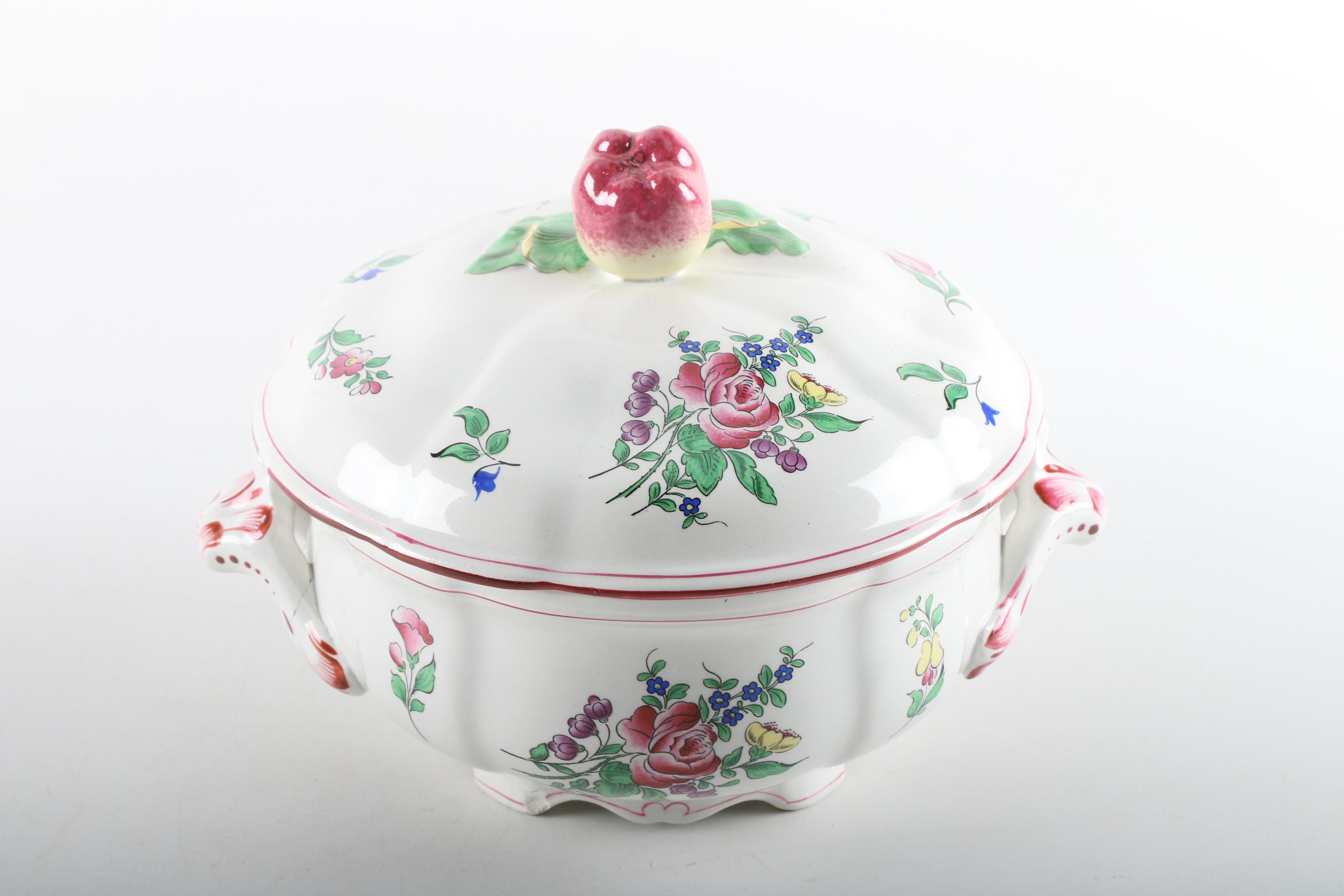 French Faience Keller & Guerrin Lunéville "Old Strasbourg" Tureens 1880-1922