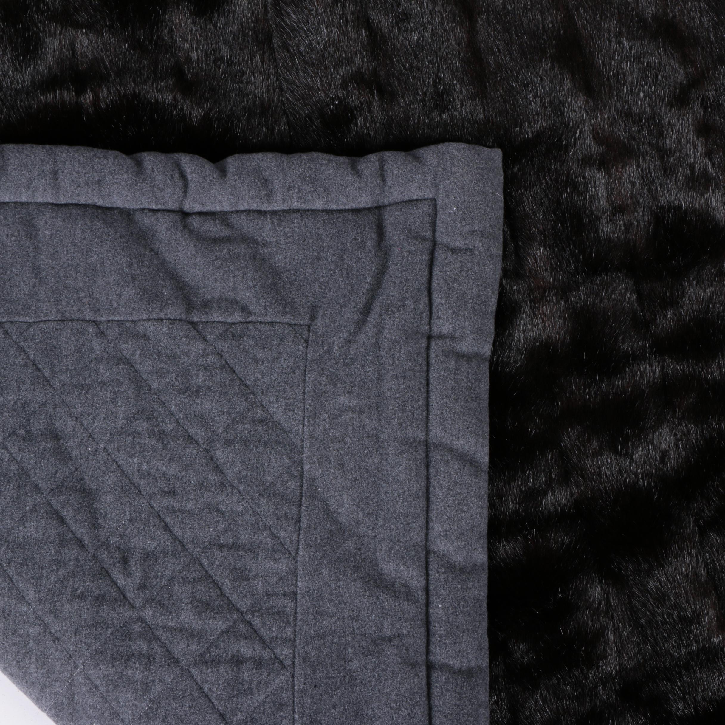 Henry d'Elkin Faux Fur Cashmere and Wool Blanket