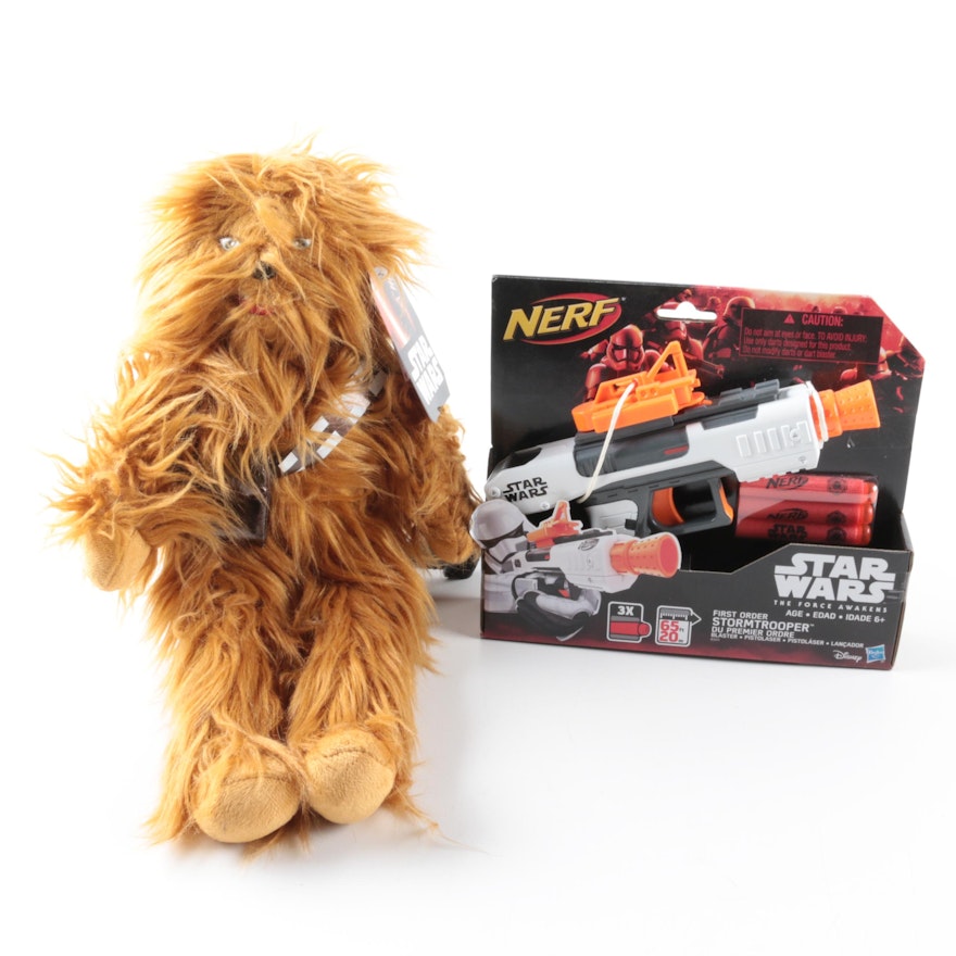 Chewbacca Backpack Doll and Nerf "First Order" Stormtrooper Gun