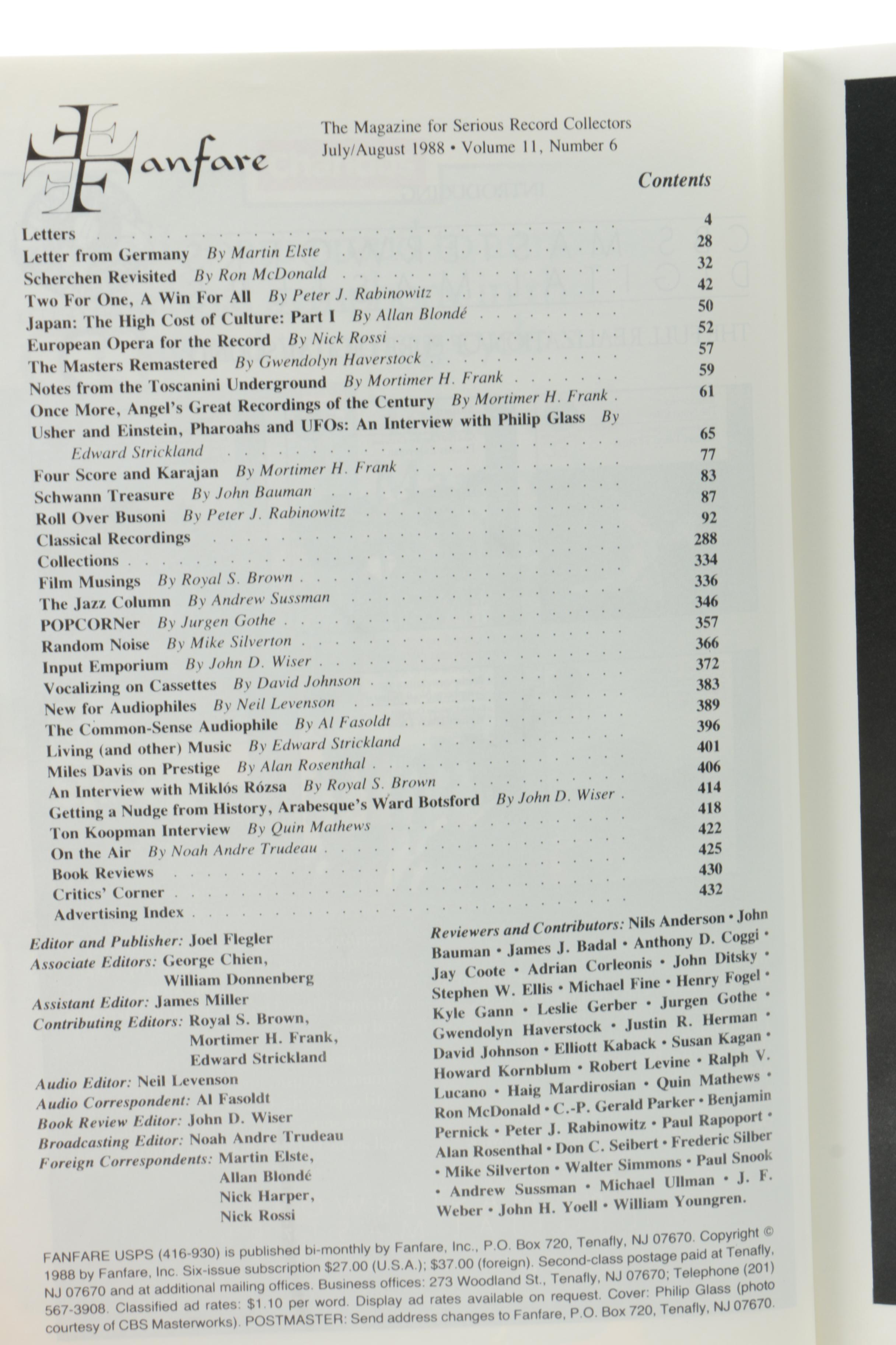 Vintage Issues of "Fanfare" Record Collectors' Magazine