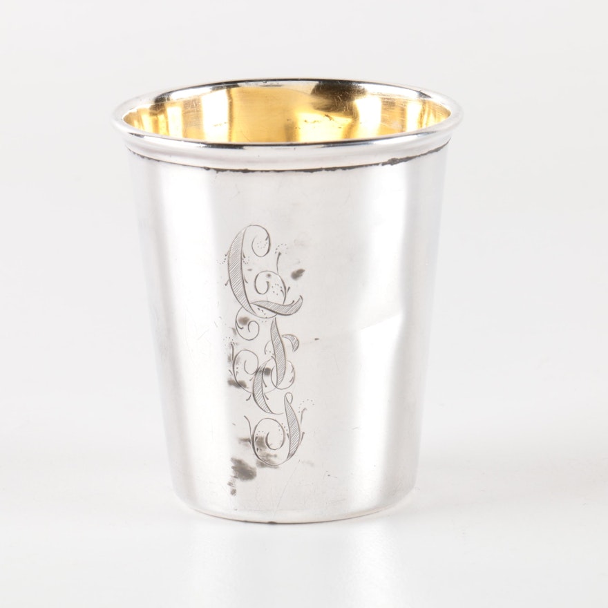 20th Century Gorham Sterling Silver Monogrammed Shot Glass