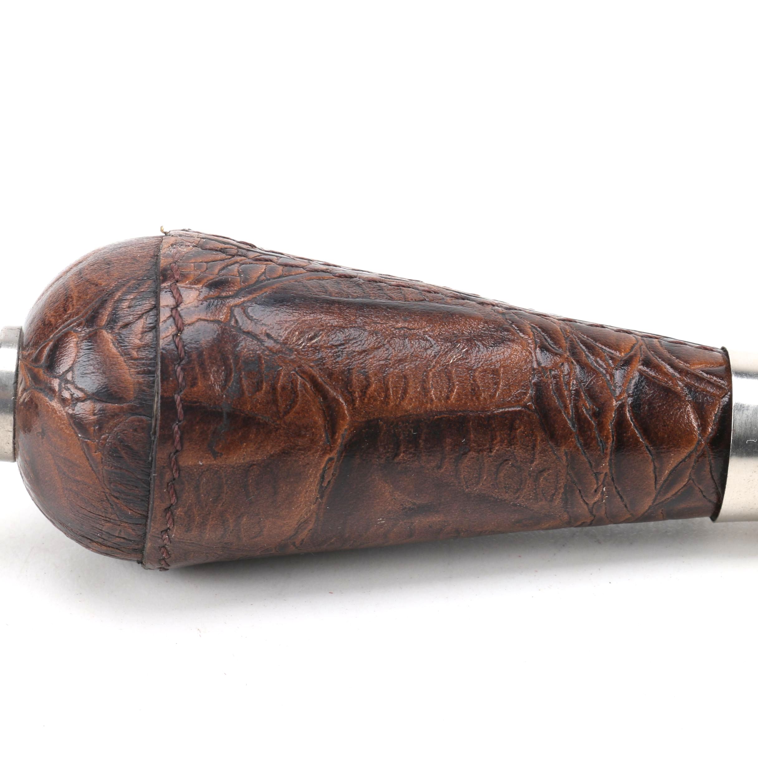 Magnifying Glass with Tooled Leather Handle