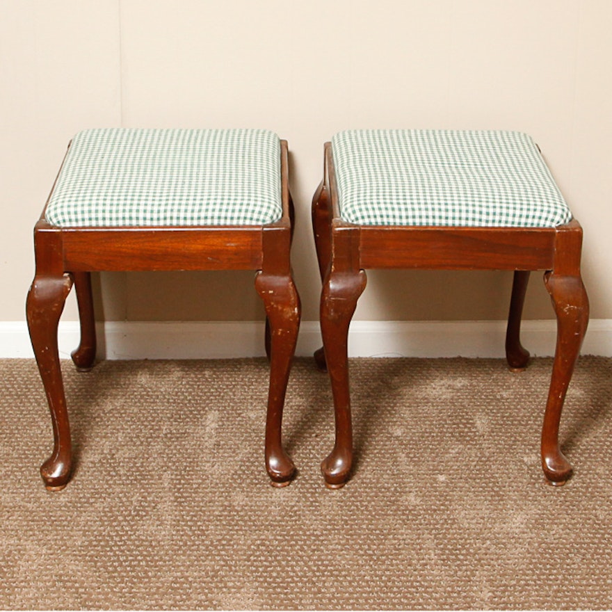 Queen Anne Style Mahogany Footstools