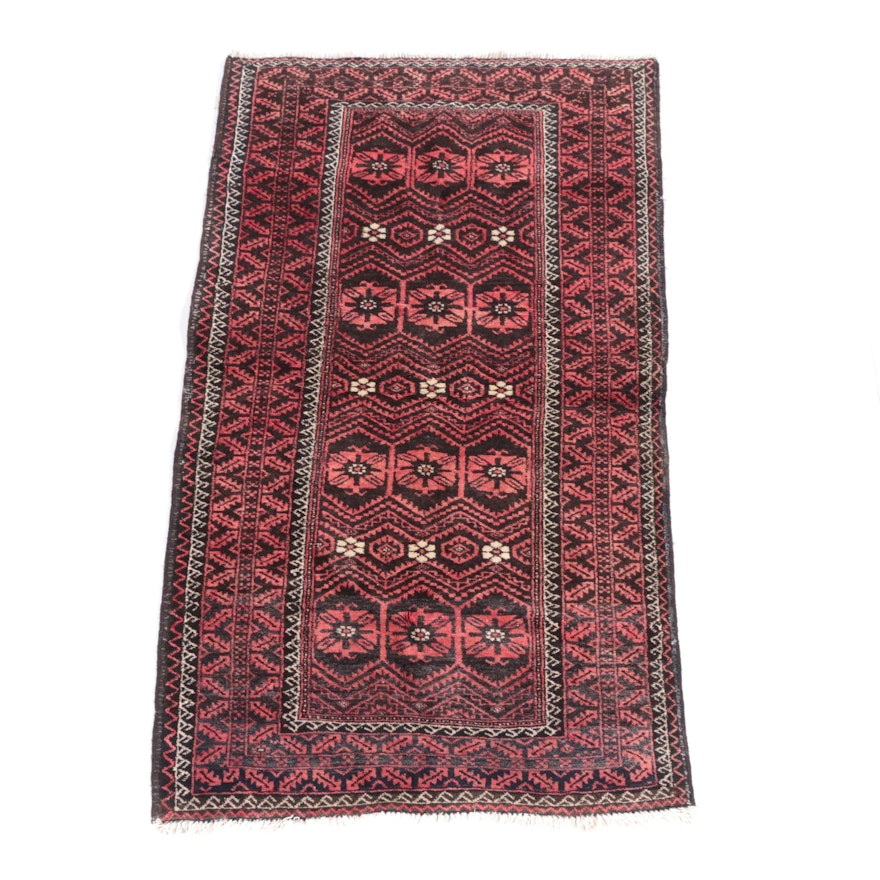 Hand-Knotted Turkmen Wool Area Rug