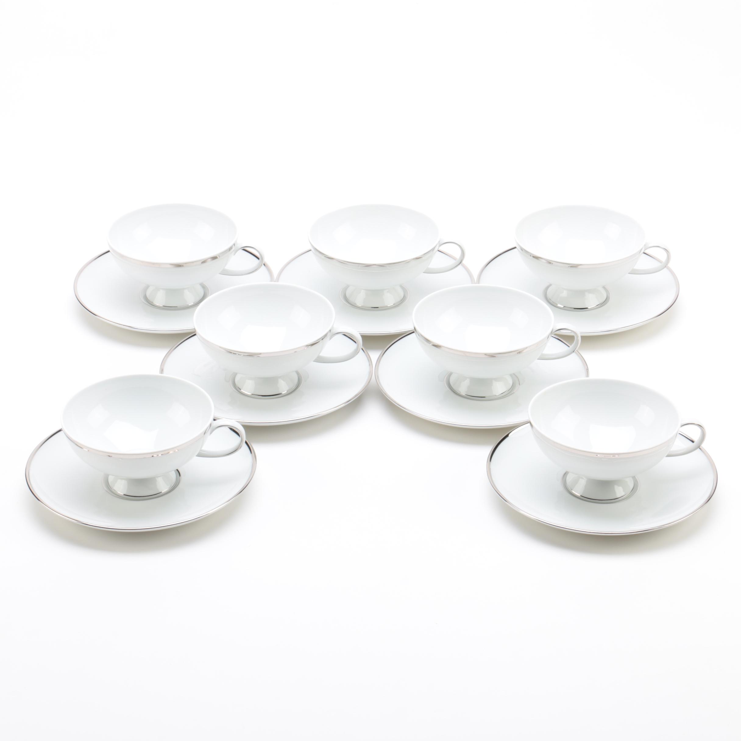 Gerold Porzellan 'Gracious Lady' Porcelain Teacups and Saucers
