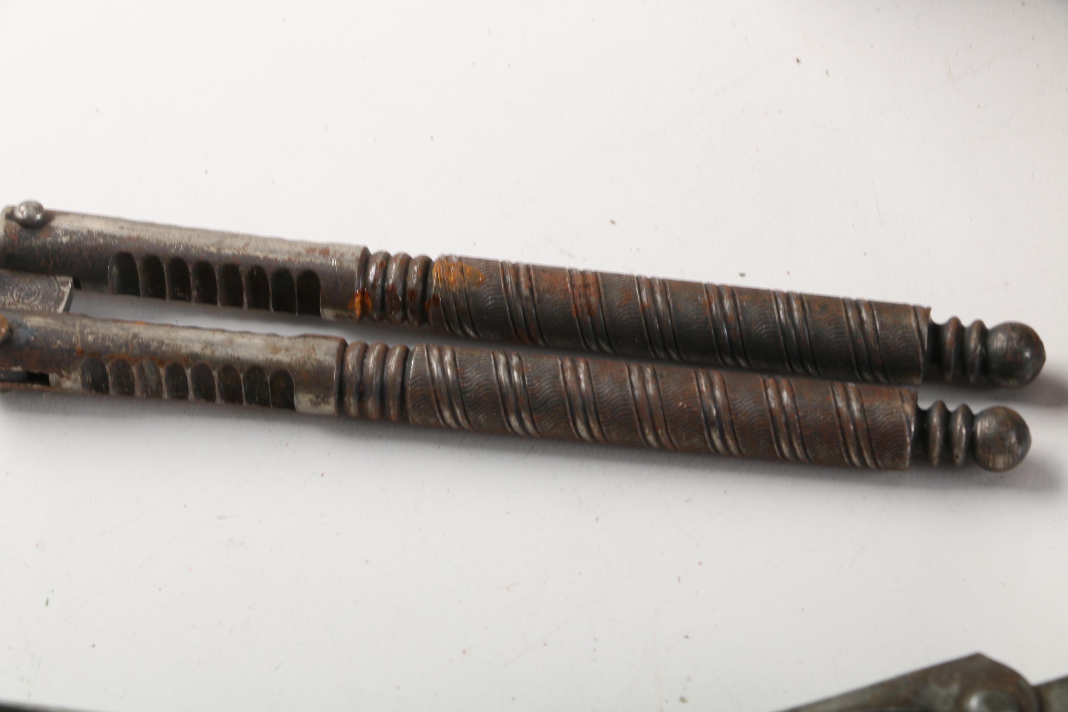 Vintage Wood Food Crate and Utensil Organizers with Various Cooking Tools