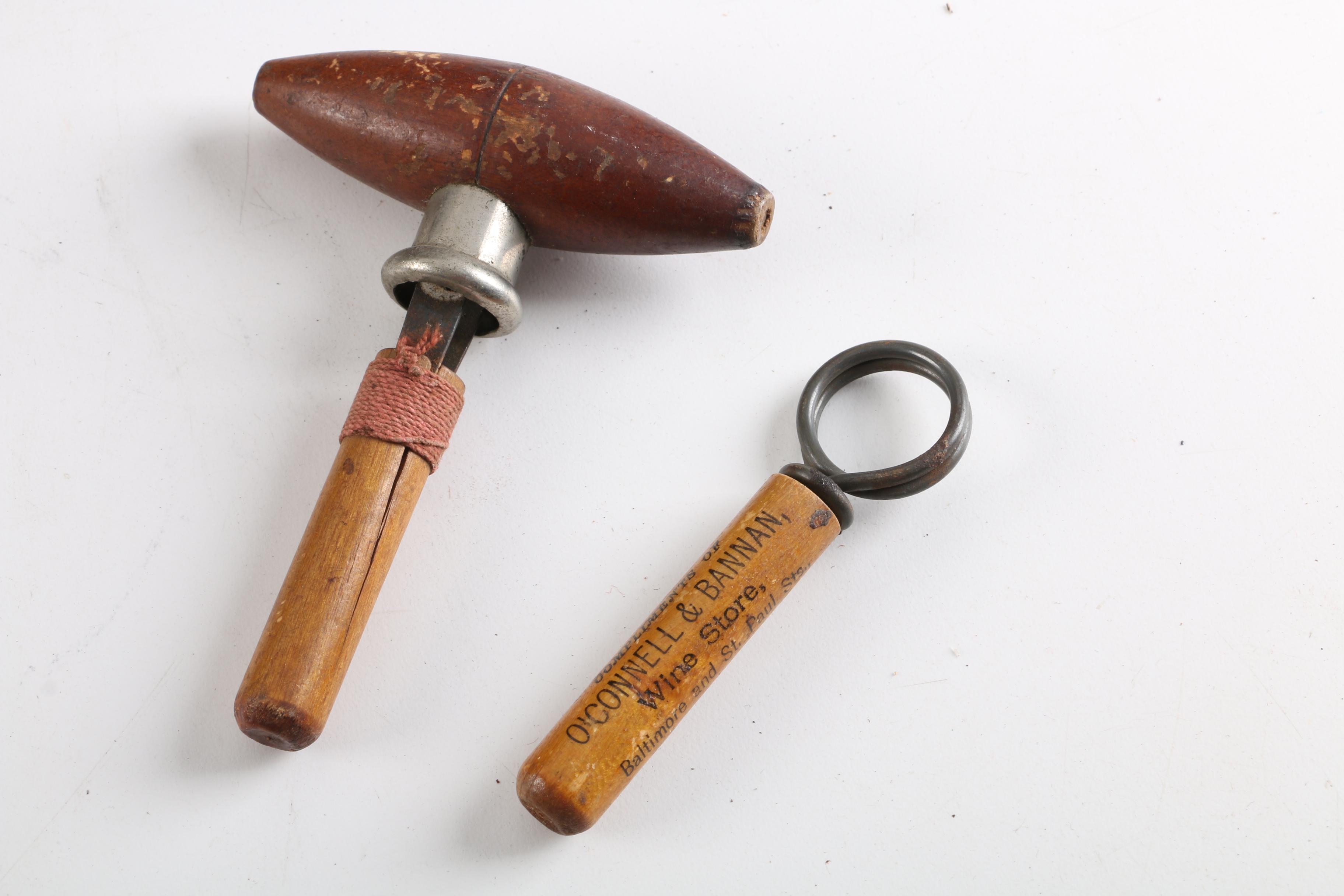 Vintage Wood Food Crate and Utensil Organizers with Various Cooking Tools