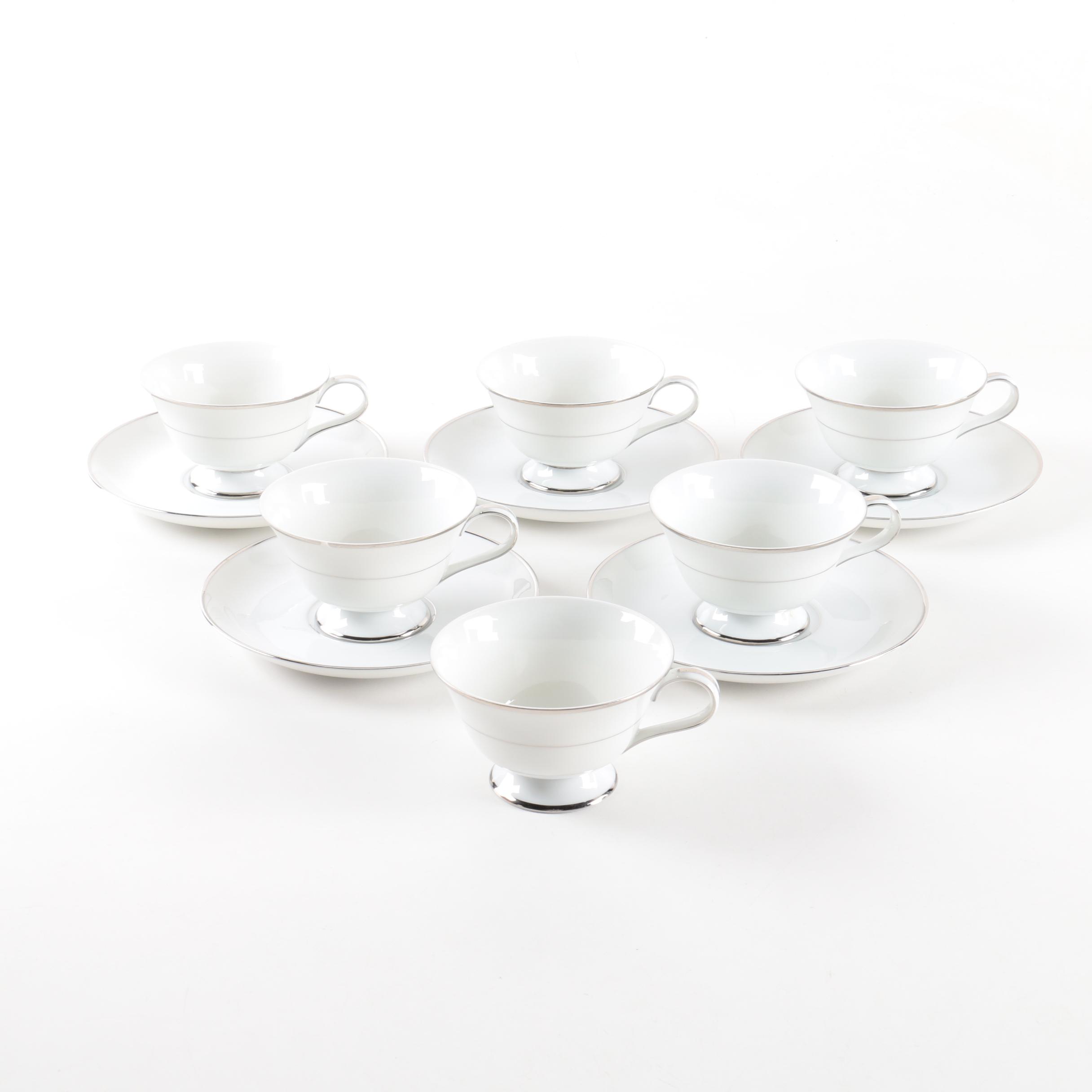 Ashcraft 'Eternally Yours' Porcelain Teacups and Saucers