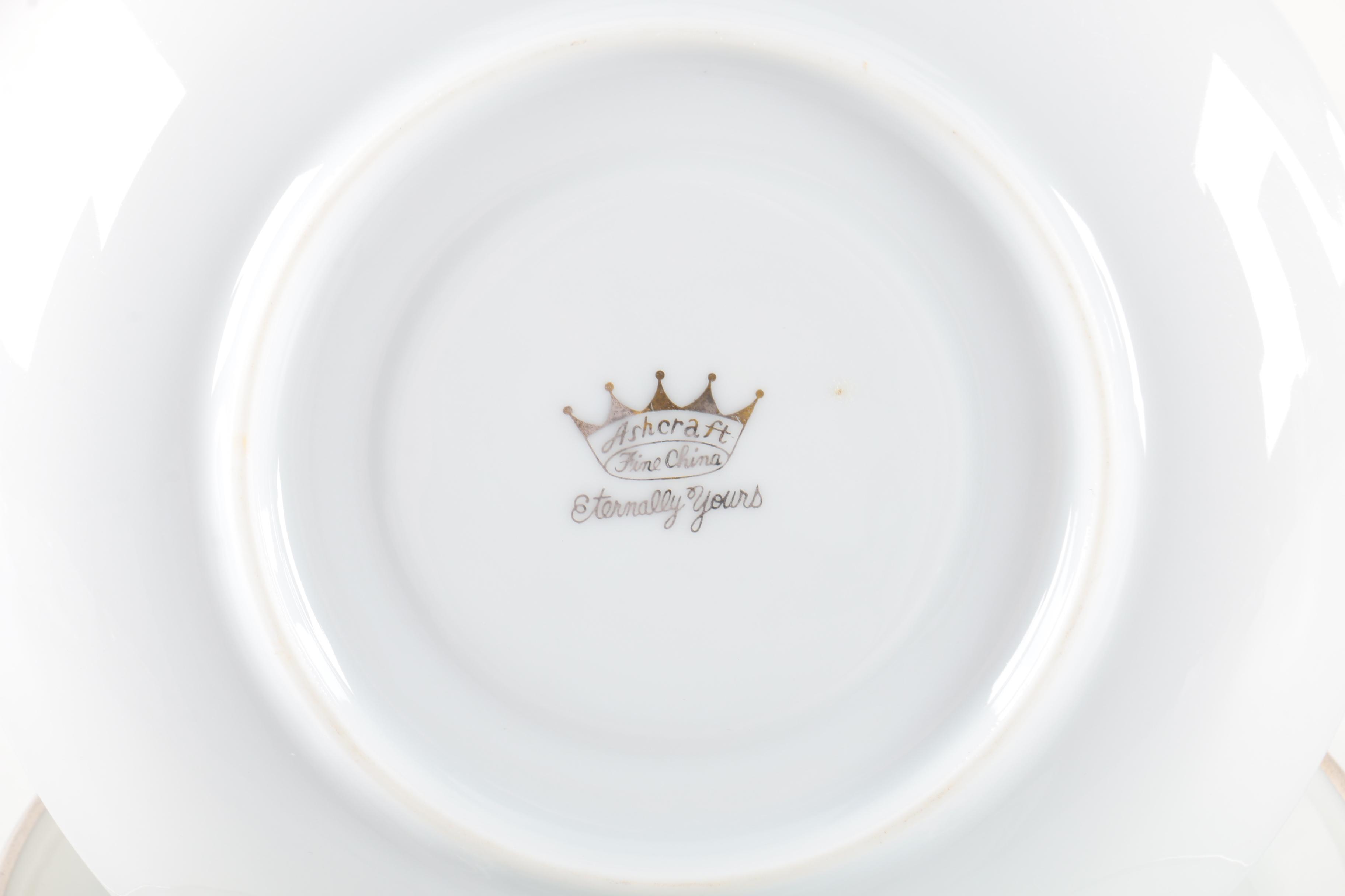 Ashcraft 'Eternally Yours' Porcelain Teacups and Saucers