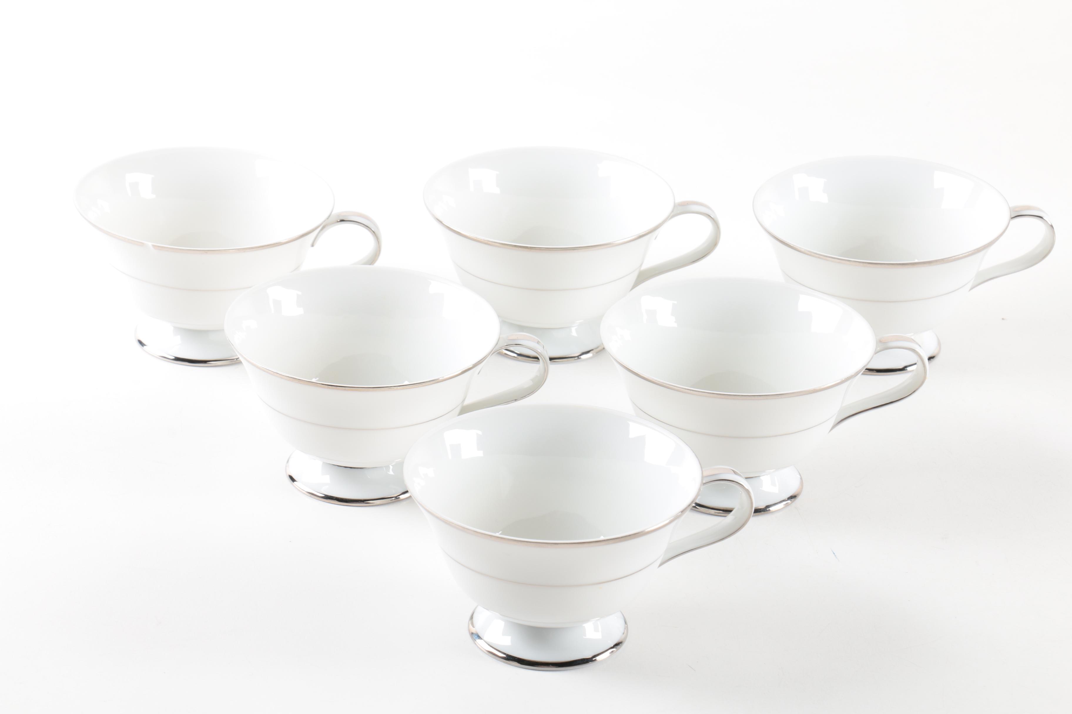 Ashcraft 'Eternally Yours' Porcelain Teacups and Saucers