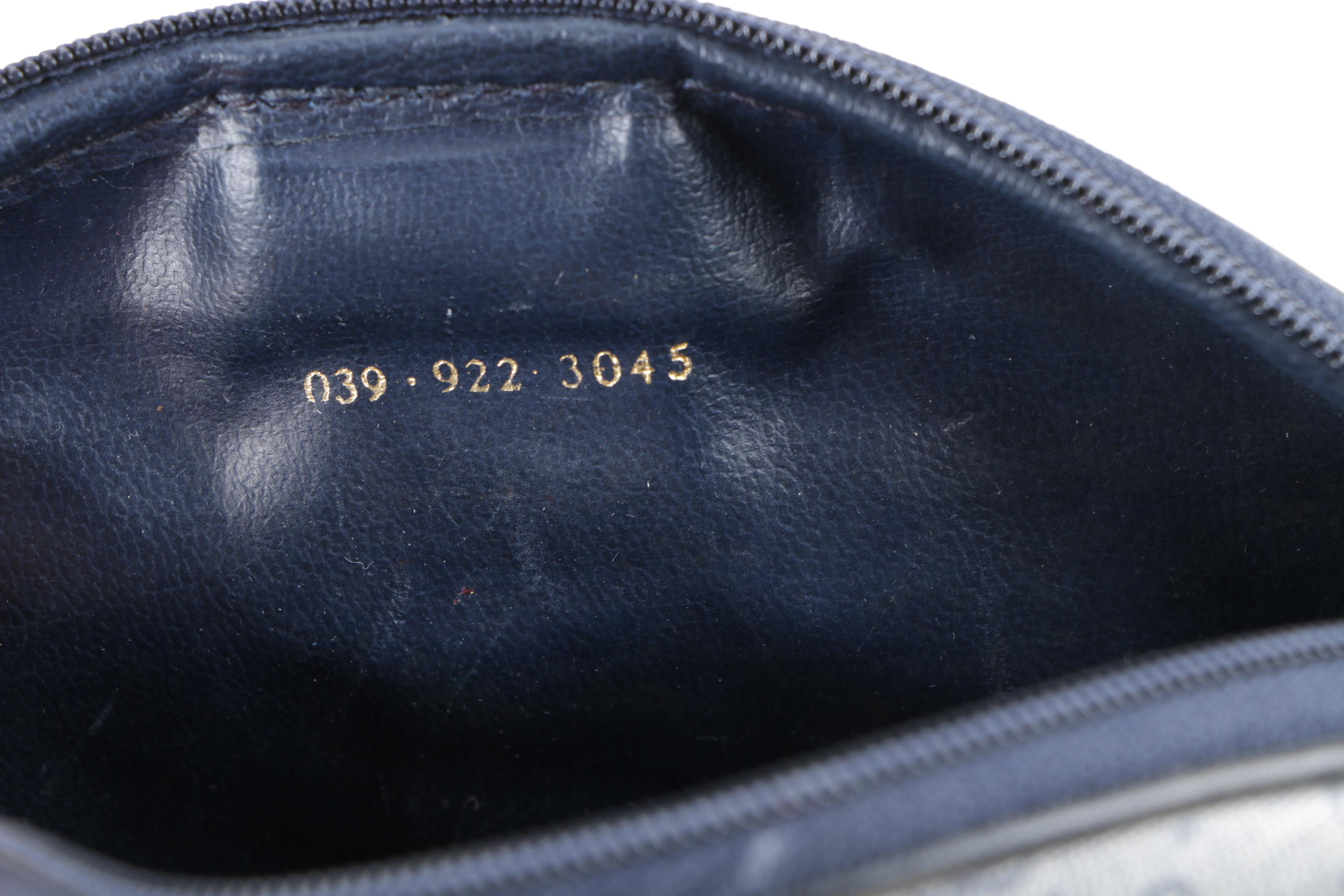 Vintage Gucci Navy GG Supreme Canvas and Leather Pouch