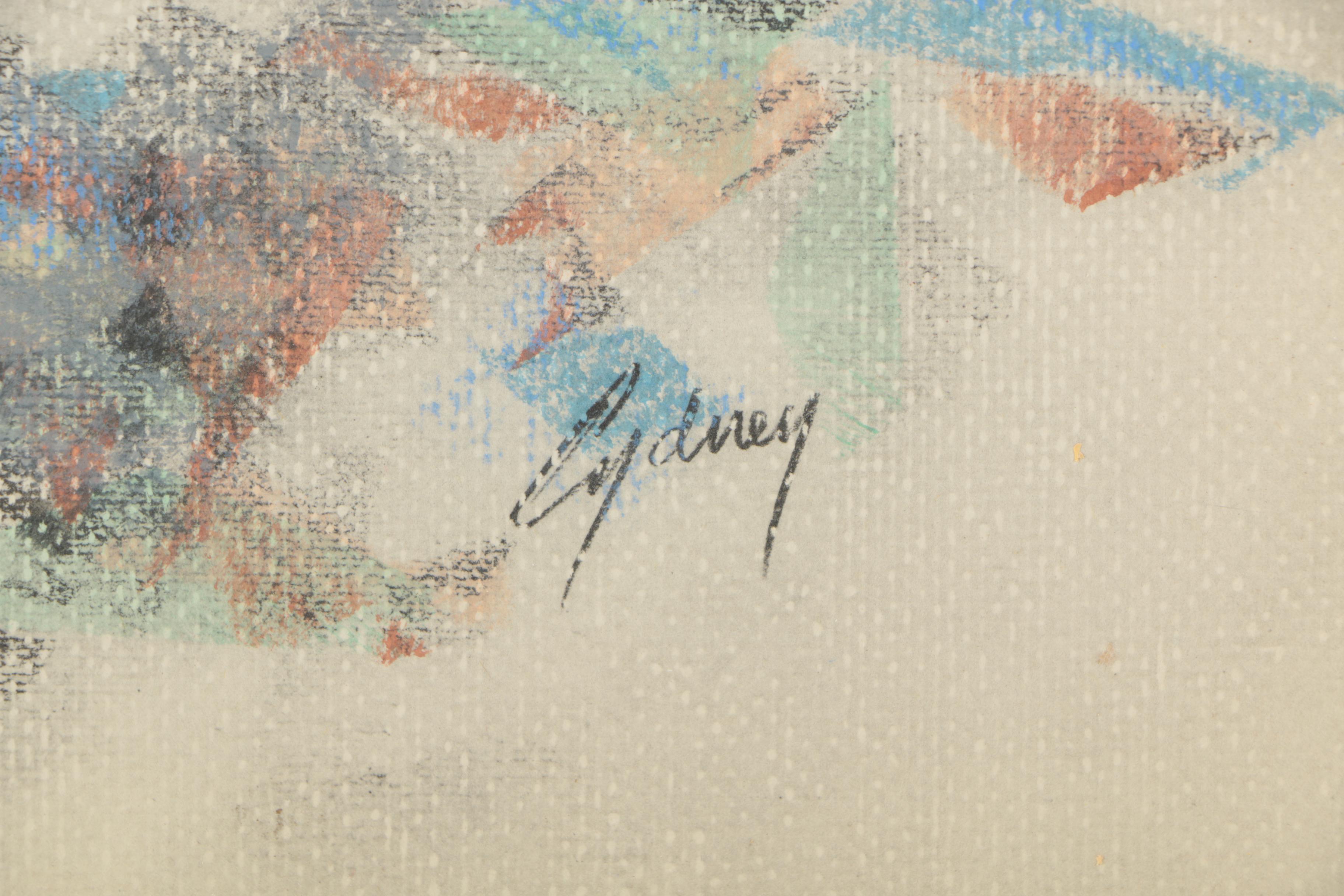 Cydney Grossman Mid Century Gouache Painting of Ballerina