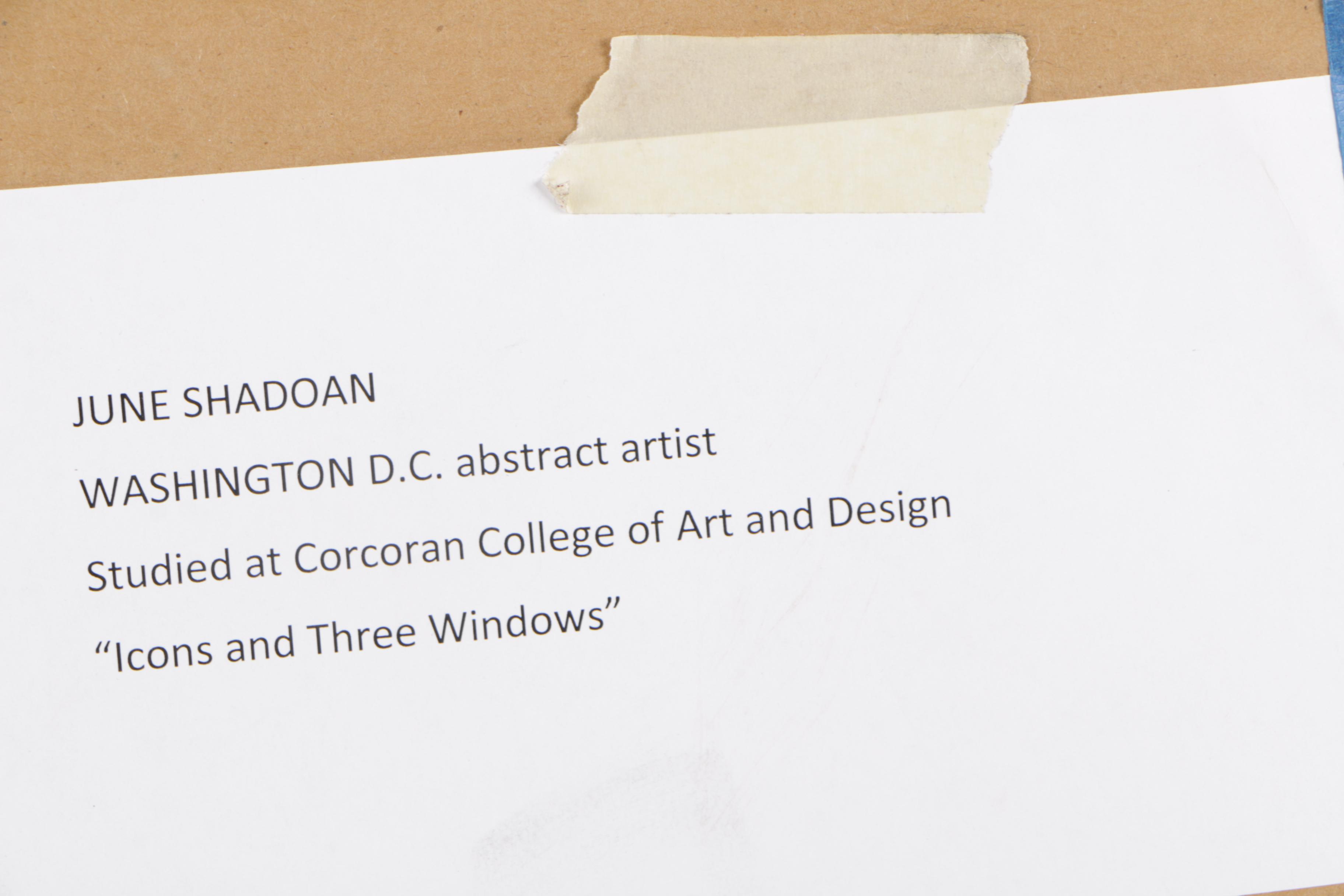 June Shadoan Charcoal Drawing "Icons and Three Windows"