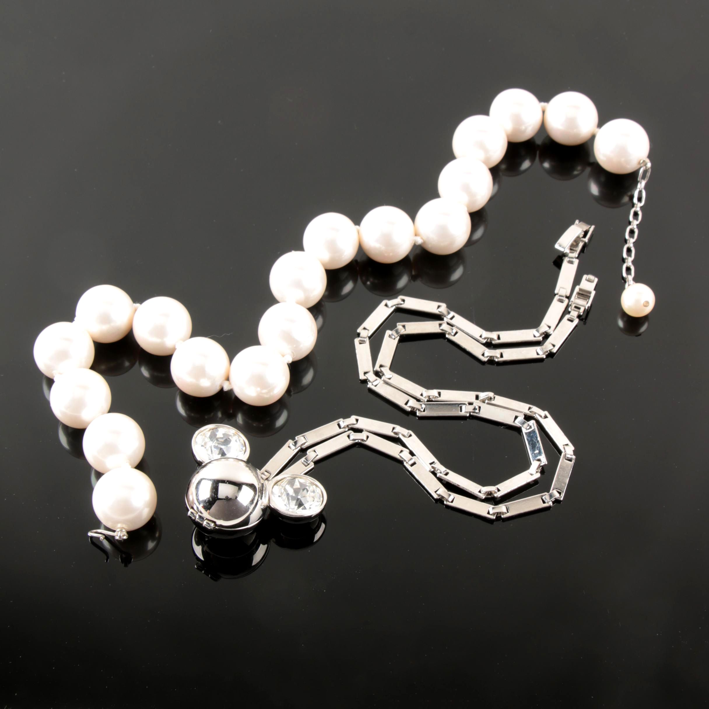 Costume Necklaces Including Disney and Imitation Pearl