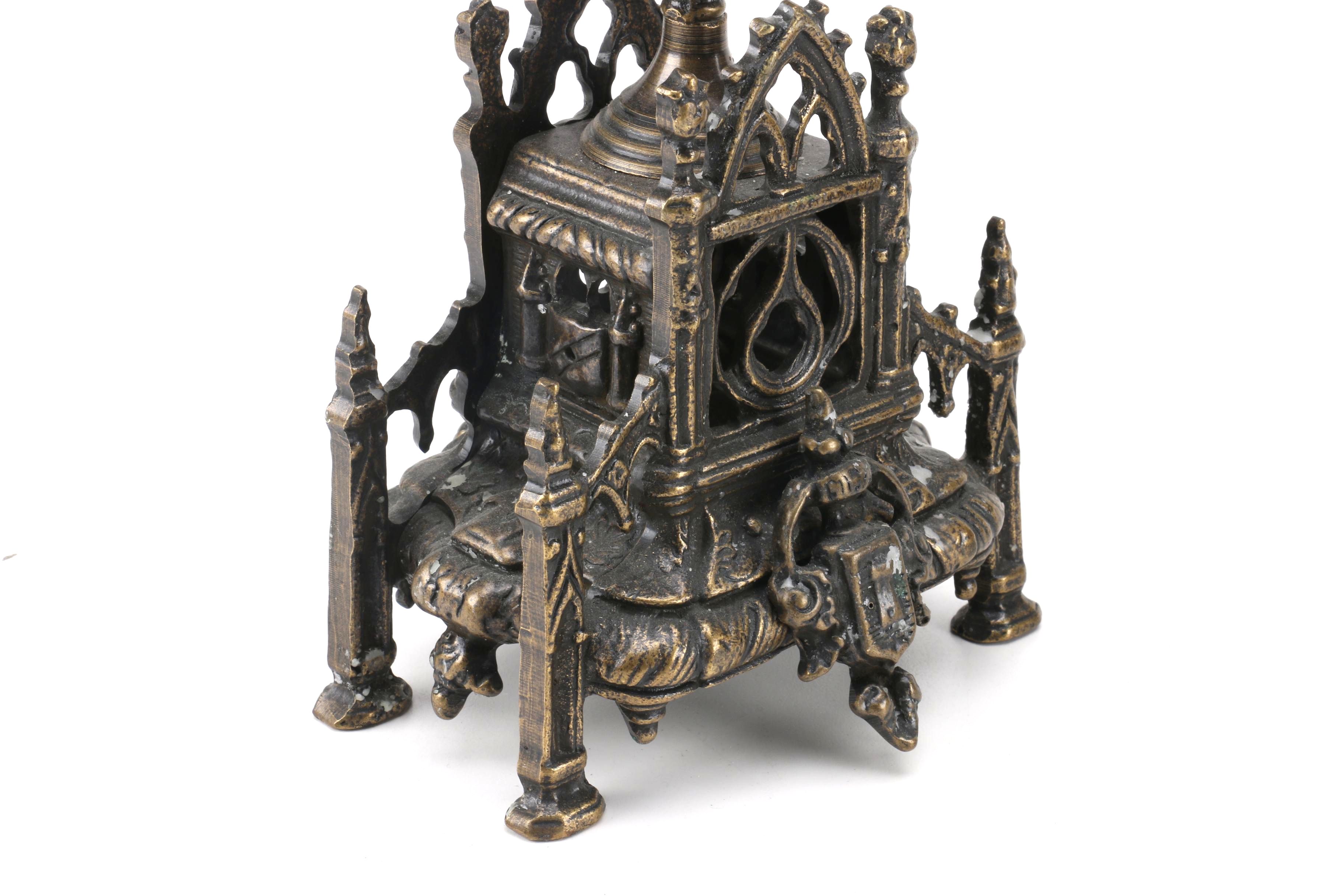 Gothic-Style Bronze Patina Candelabra