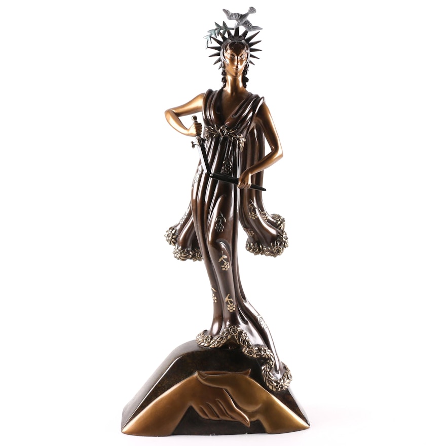 Erté Patinated Bronze Sculpture "Peace"