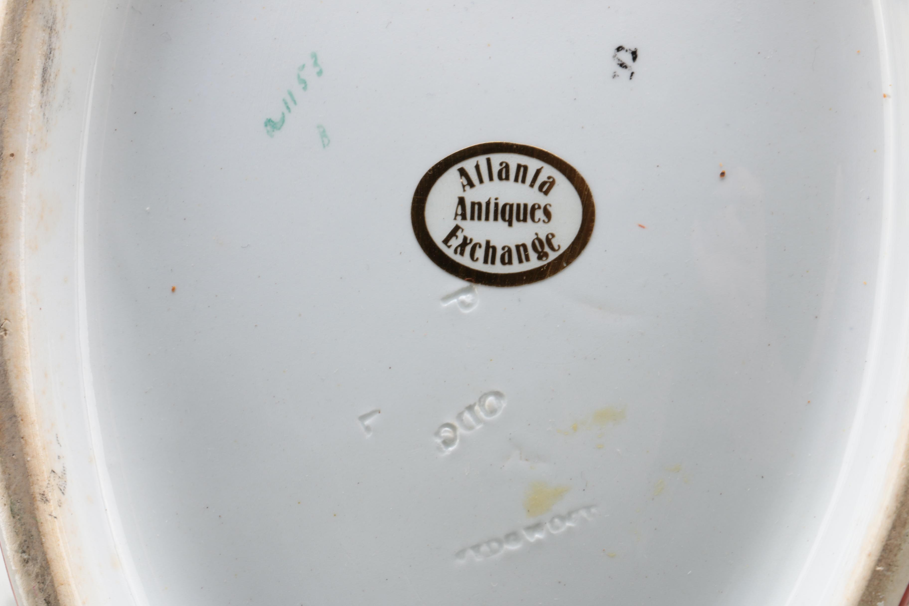 Porcelain Cachepots Featuring Tiffany "Black Shoulder" Urn