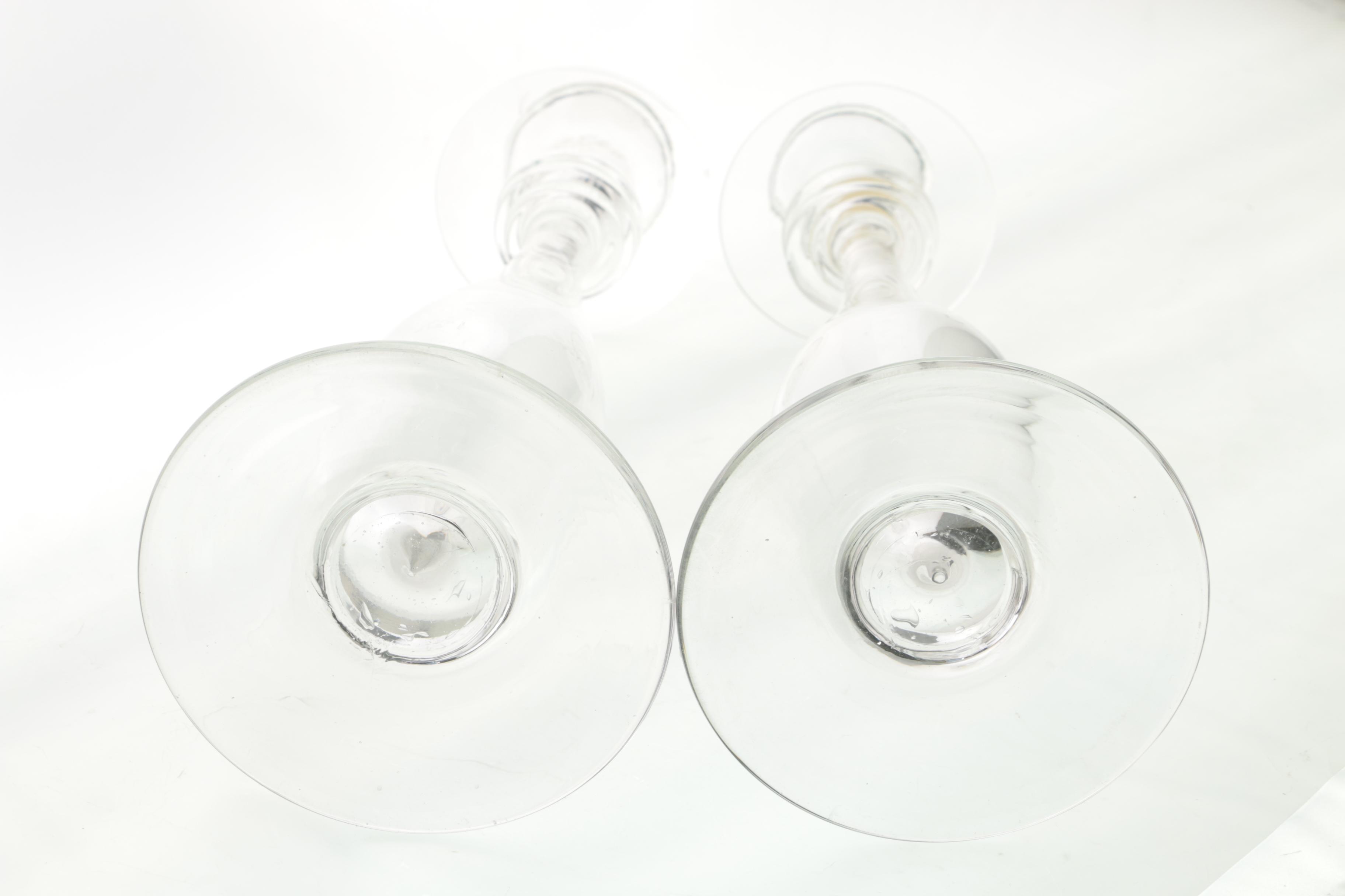 Pair of Blown Glass Candlesticks