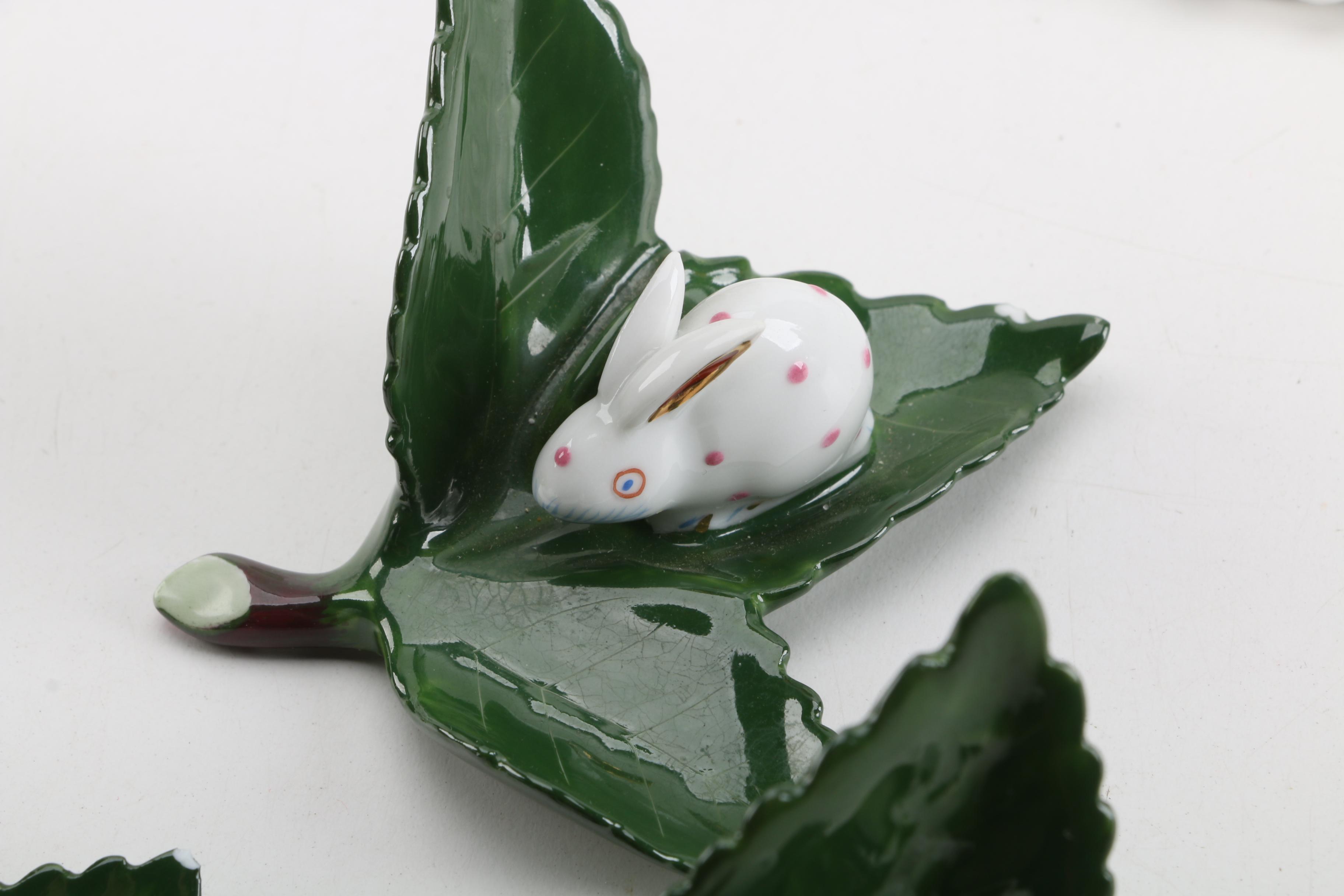 Herend and Coalport Porcelain Place Card Holders