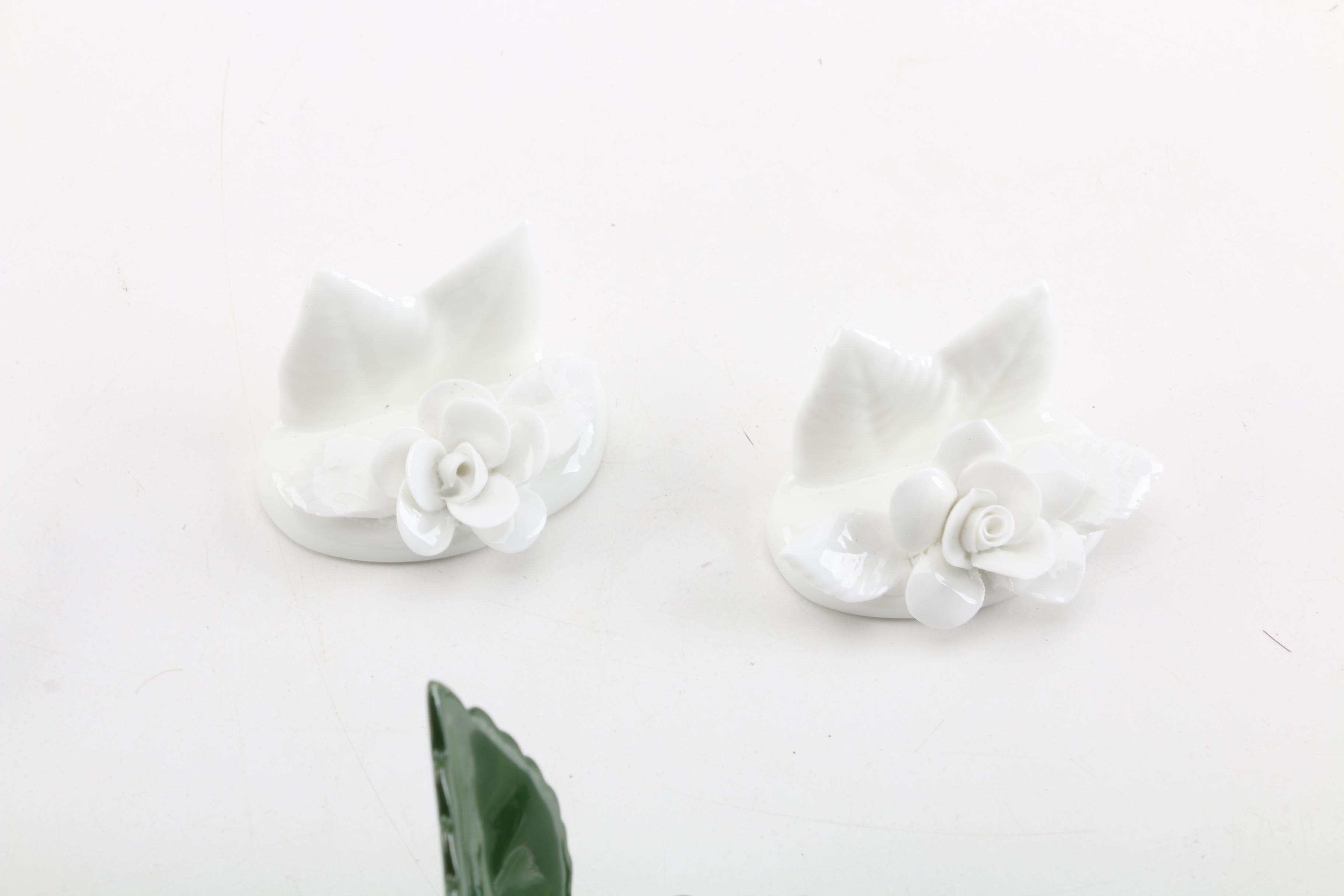 Herend and Coalport Porcelain Place Card Holders