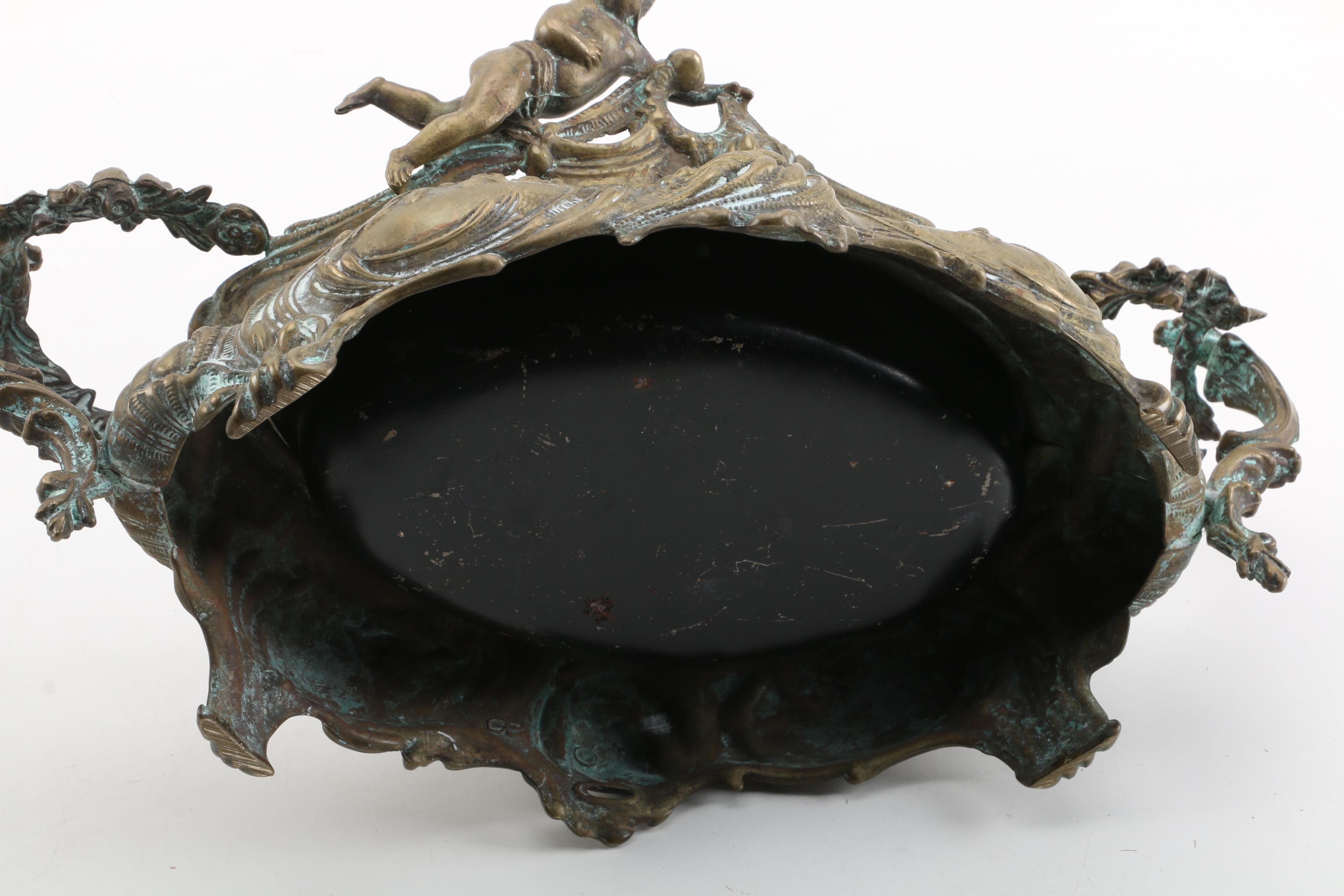 Antique French Rococo Style Jardiniére with a Hand-Painted Porcelain Portrait