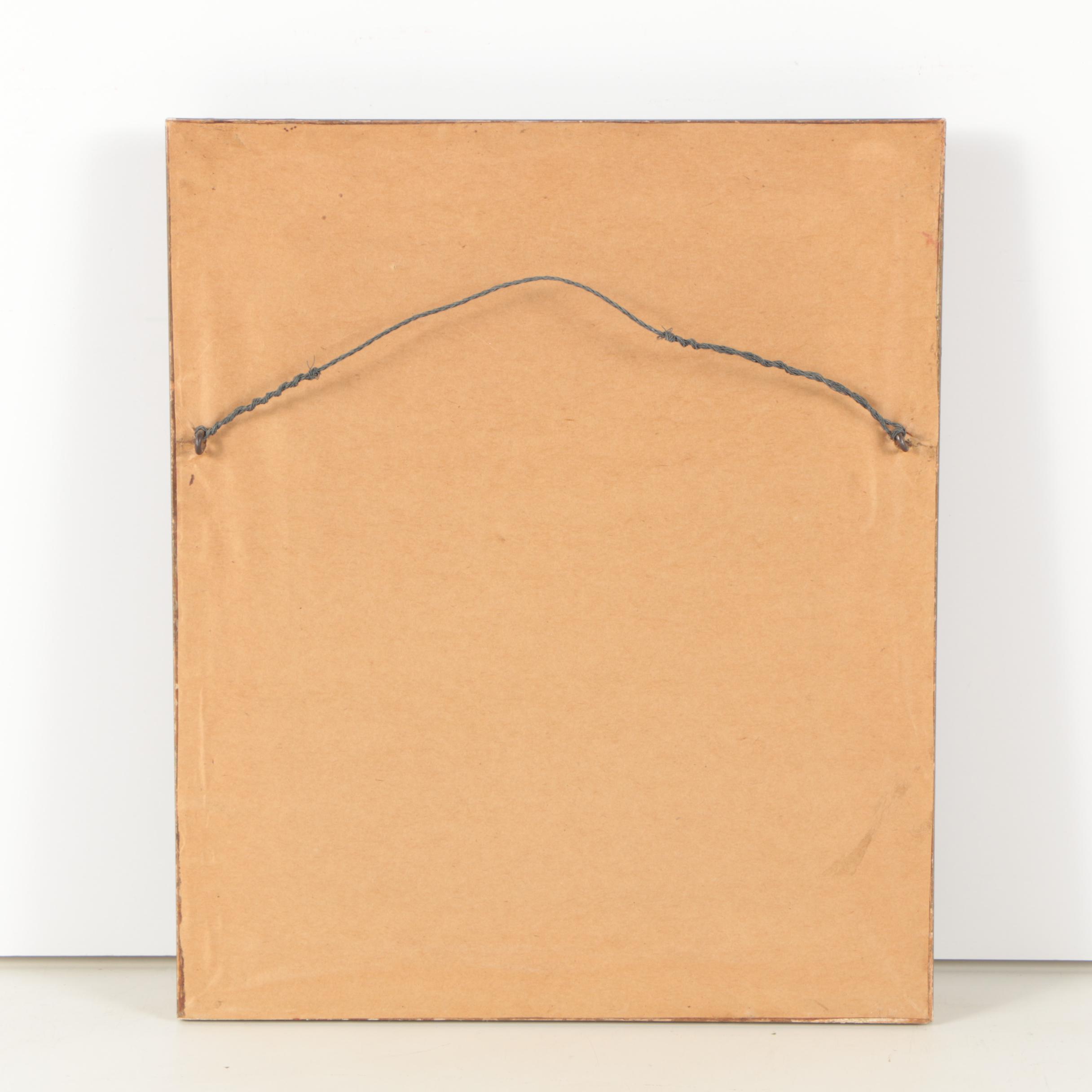 Arthur Vidal Diehl Oil Painting of a Rainy Street Scene