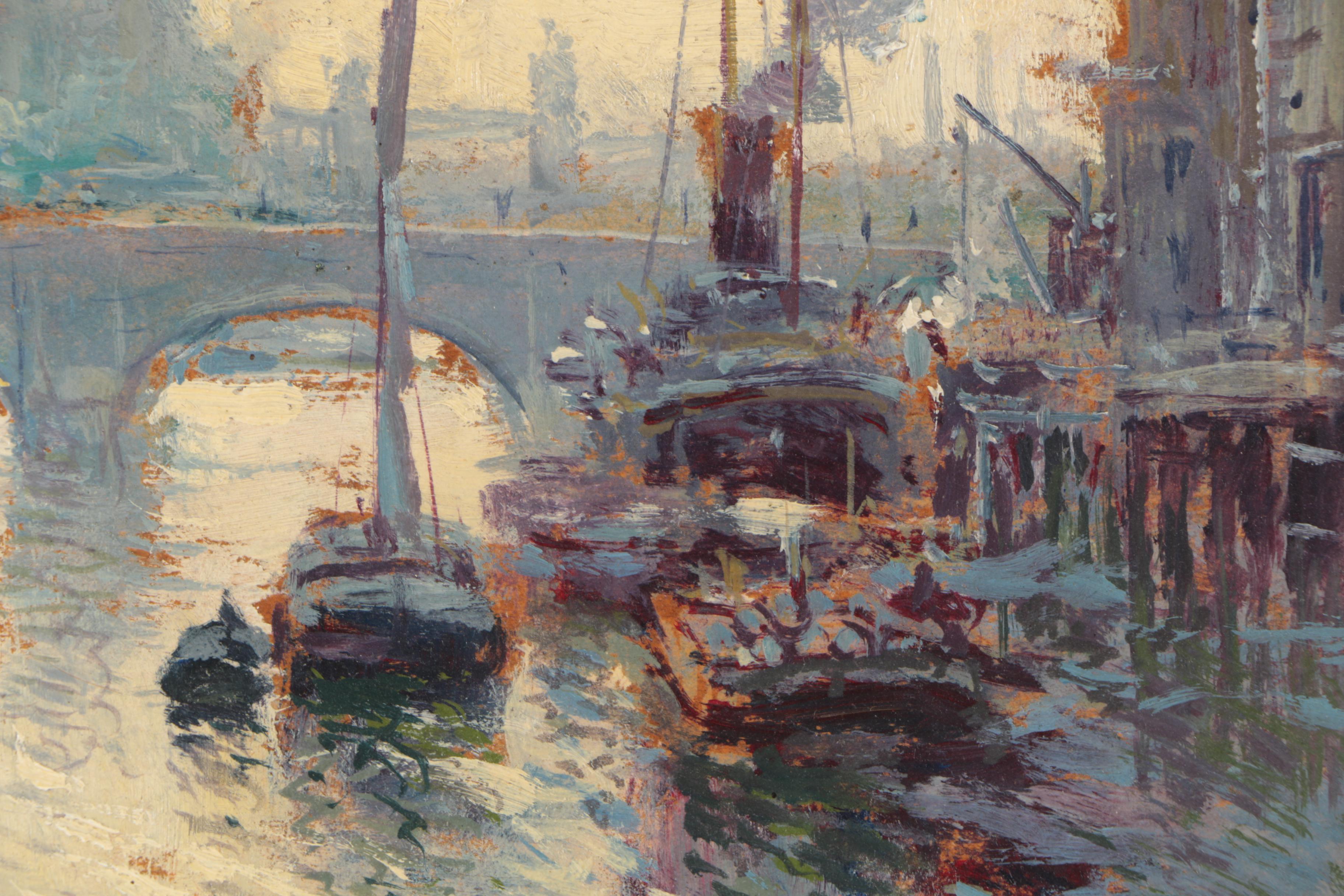 Arthur Vidal Diehl Oil Painting of a River Scene