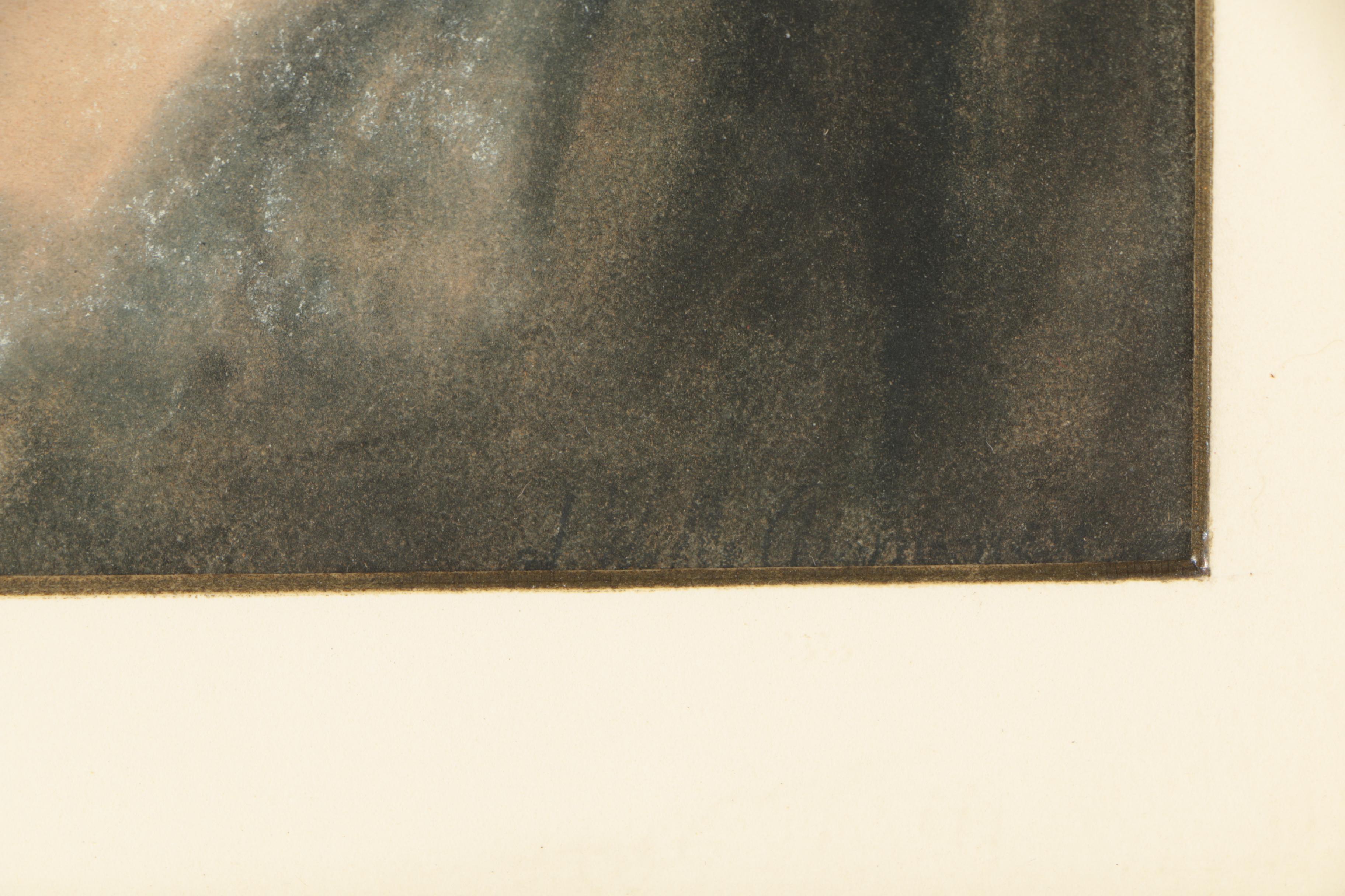 Pastel Portrait of a Red-Headed Figure