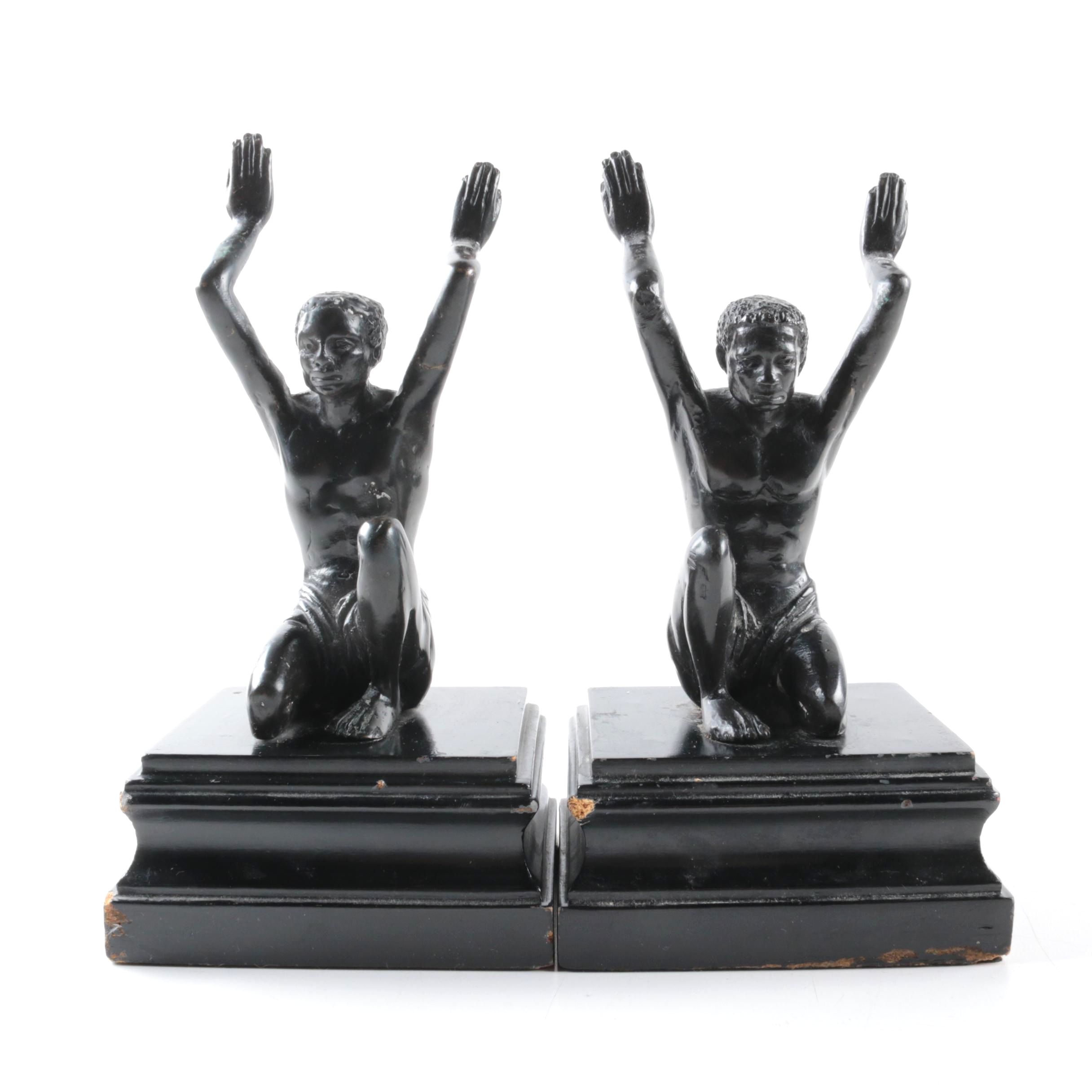 Fine Blackamoor Ebonized Figural Bookends
