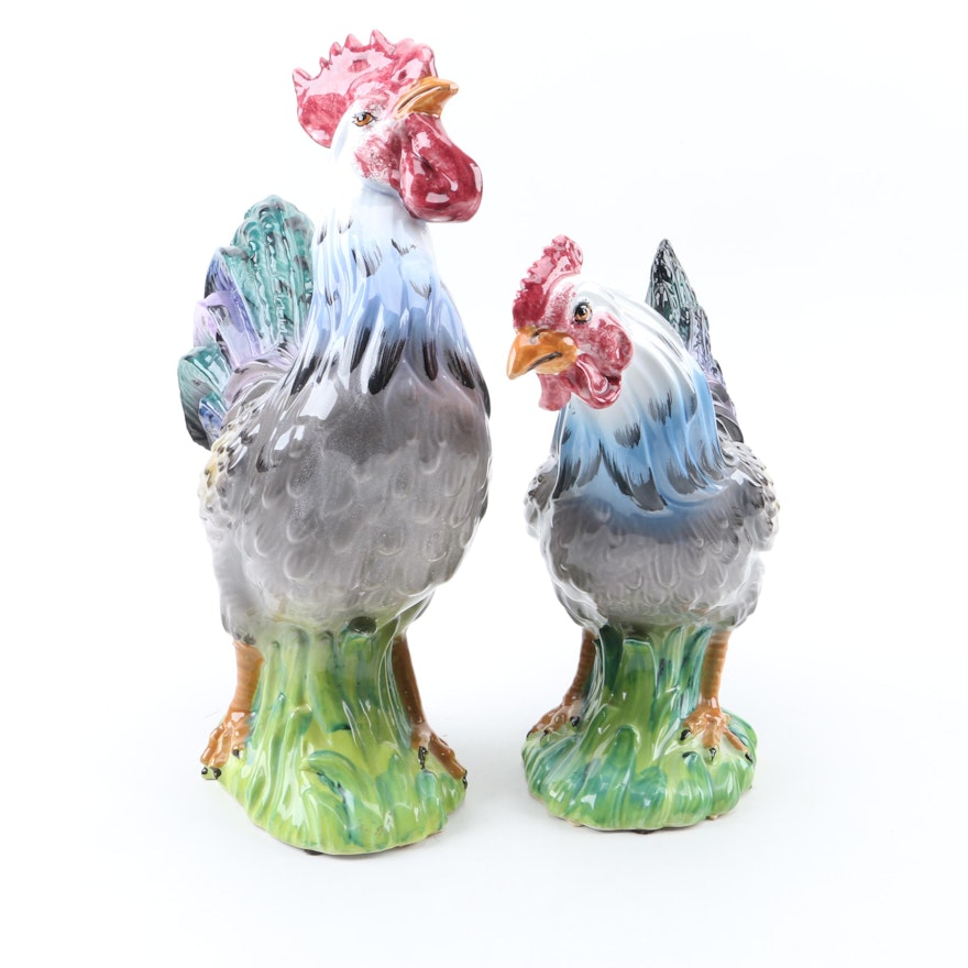 Jay Willfred Ceramic Chicken & Rooster