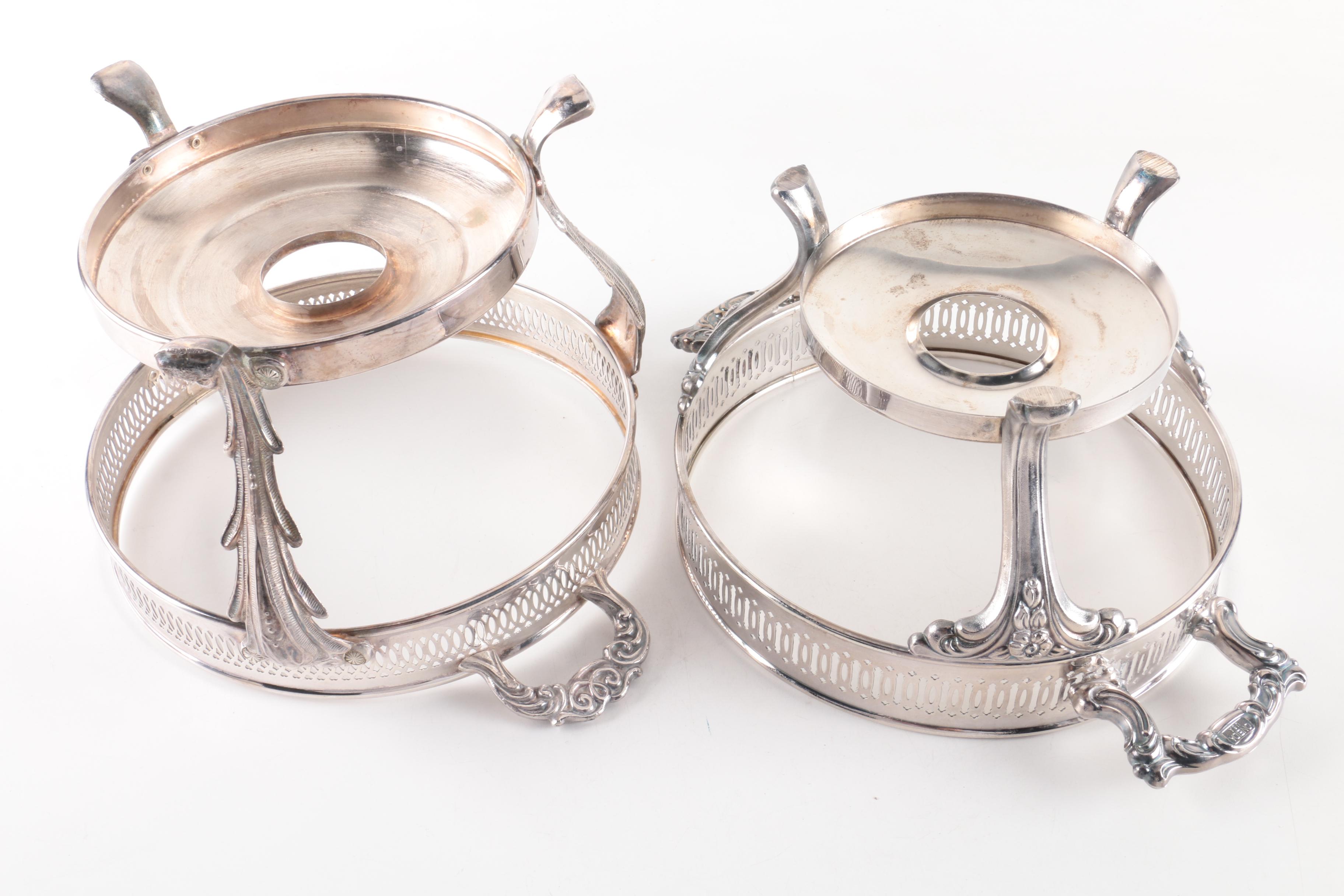 Silver Plate Chafing Dishes and Covered Compotes