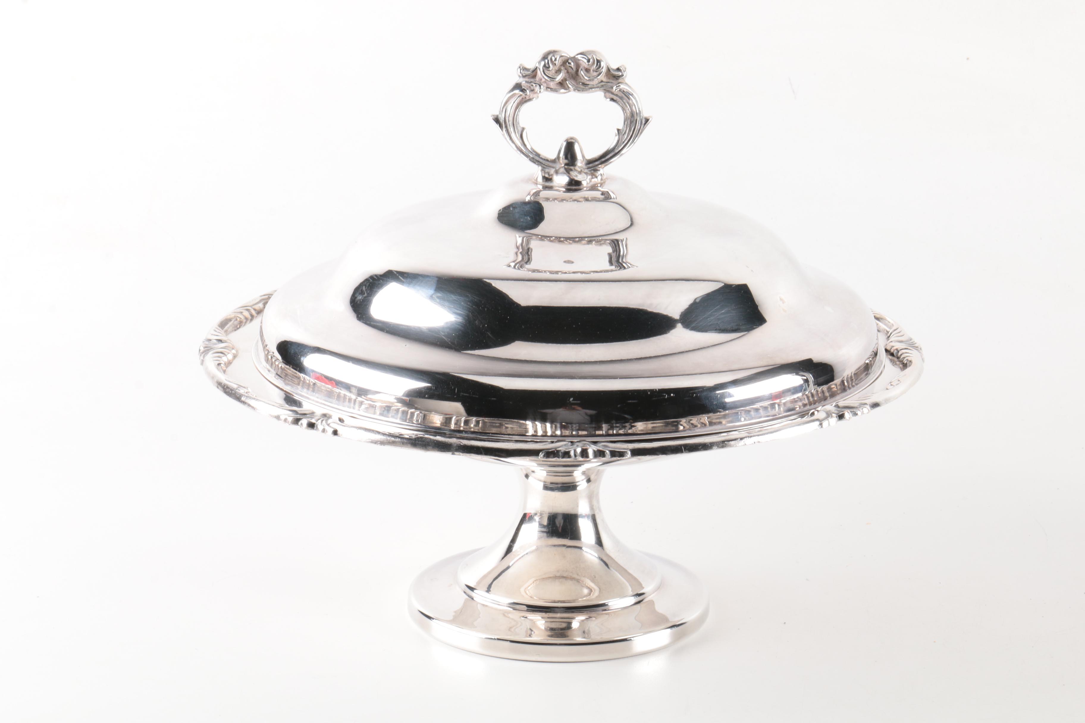 Silver Plate Chafing Dishes and Covered Compotes