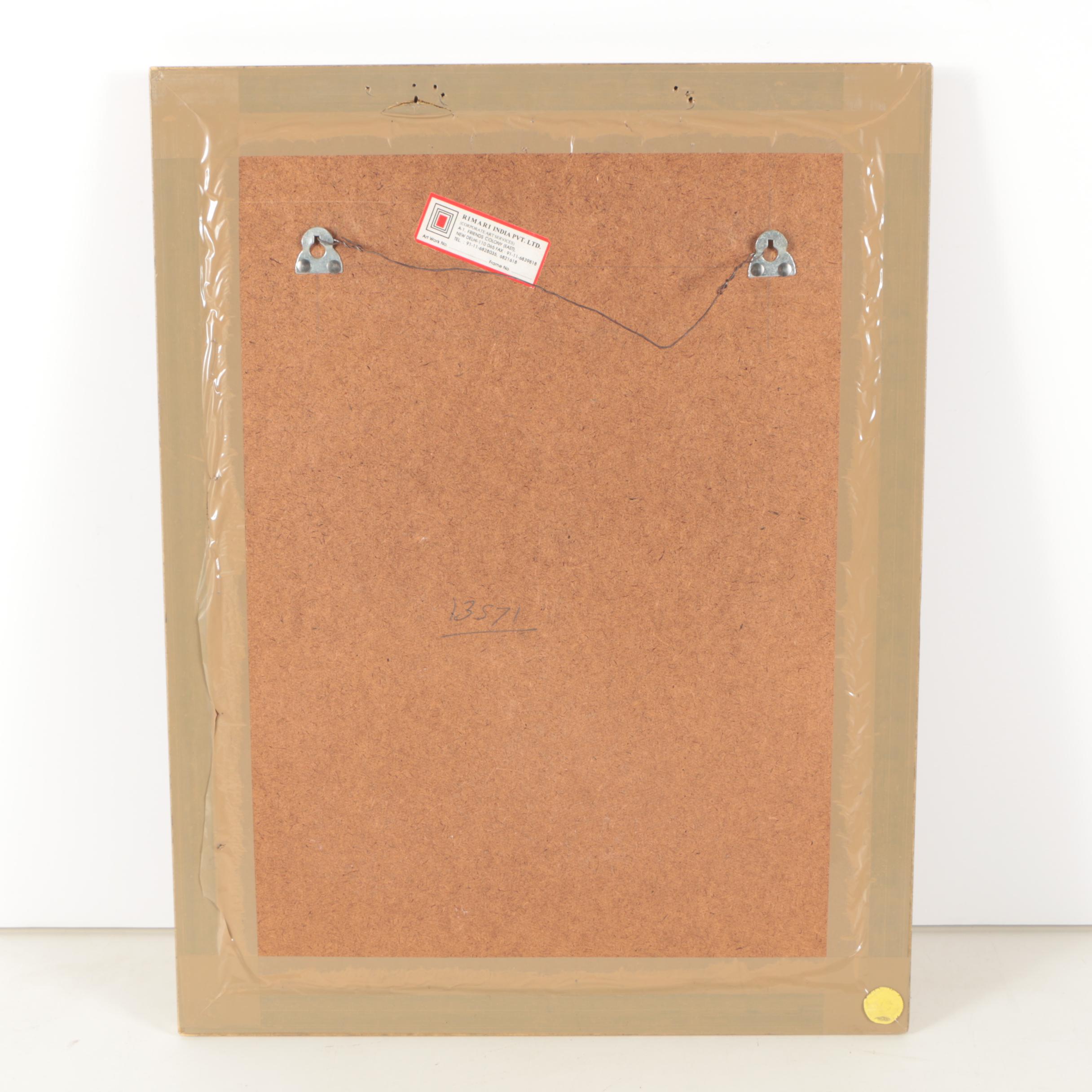 Embellished Gouache Portrait of a Man