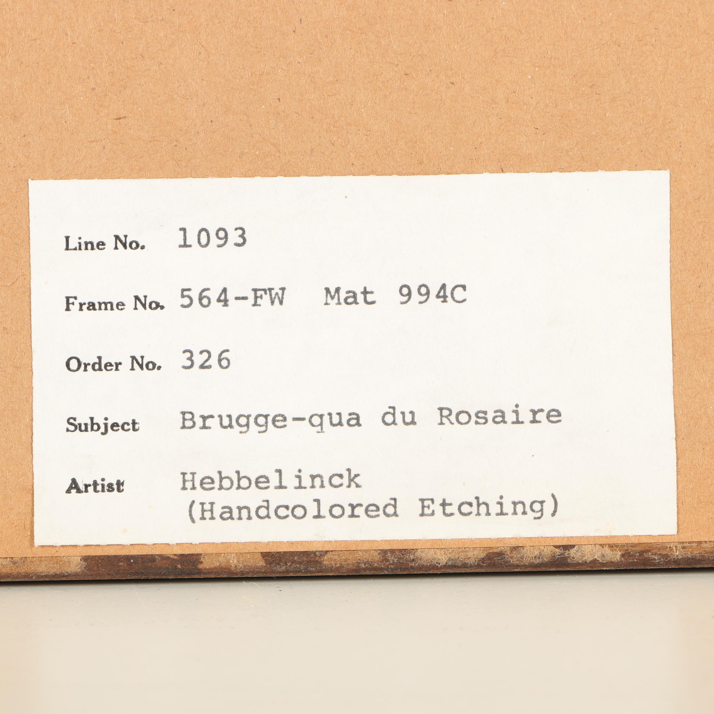 Roger Hebbelinck Color Etching "Brugge-qua do Rosaire"