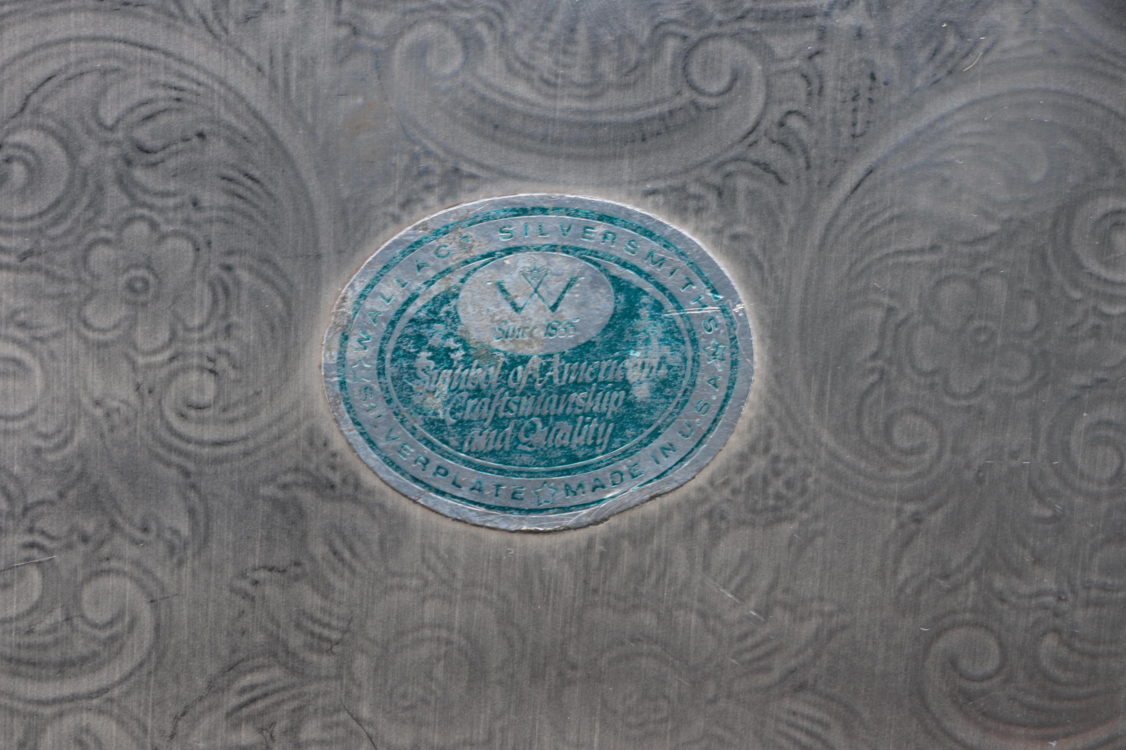 Wallace Silver Plate Tray with Other Plated Silver Trays and Pitchers