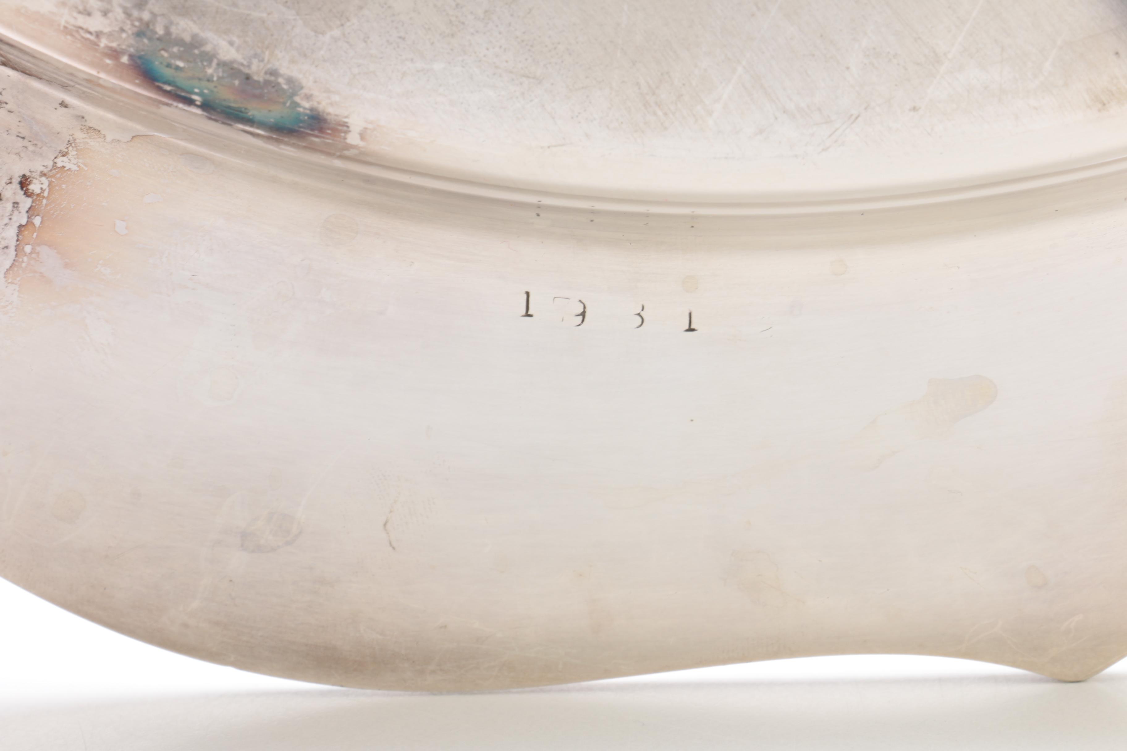 Wallace Silver Plate Tray with Other Plated Silver Trays and Pitchers