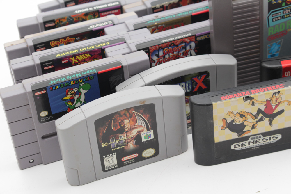 Vintage Video Game Cartridge Assortment