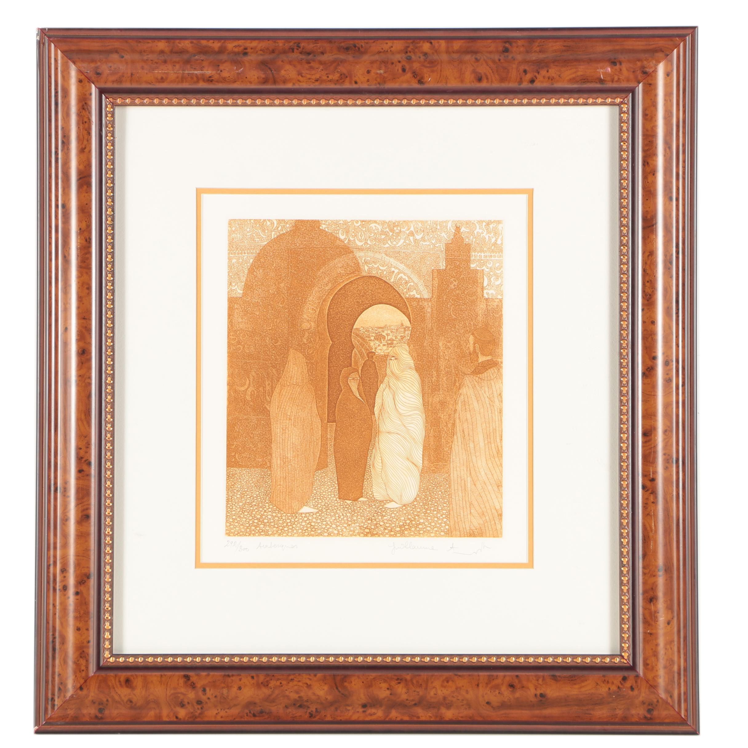 Guillaume Azoulay Etching "The Gathering Arabasque"